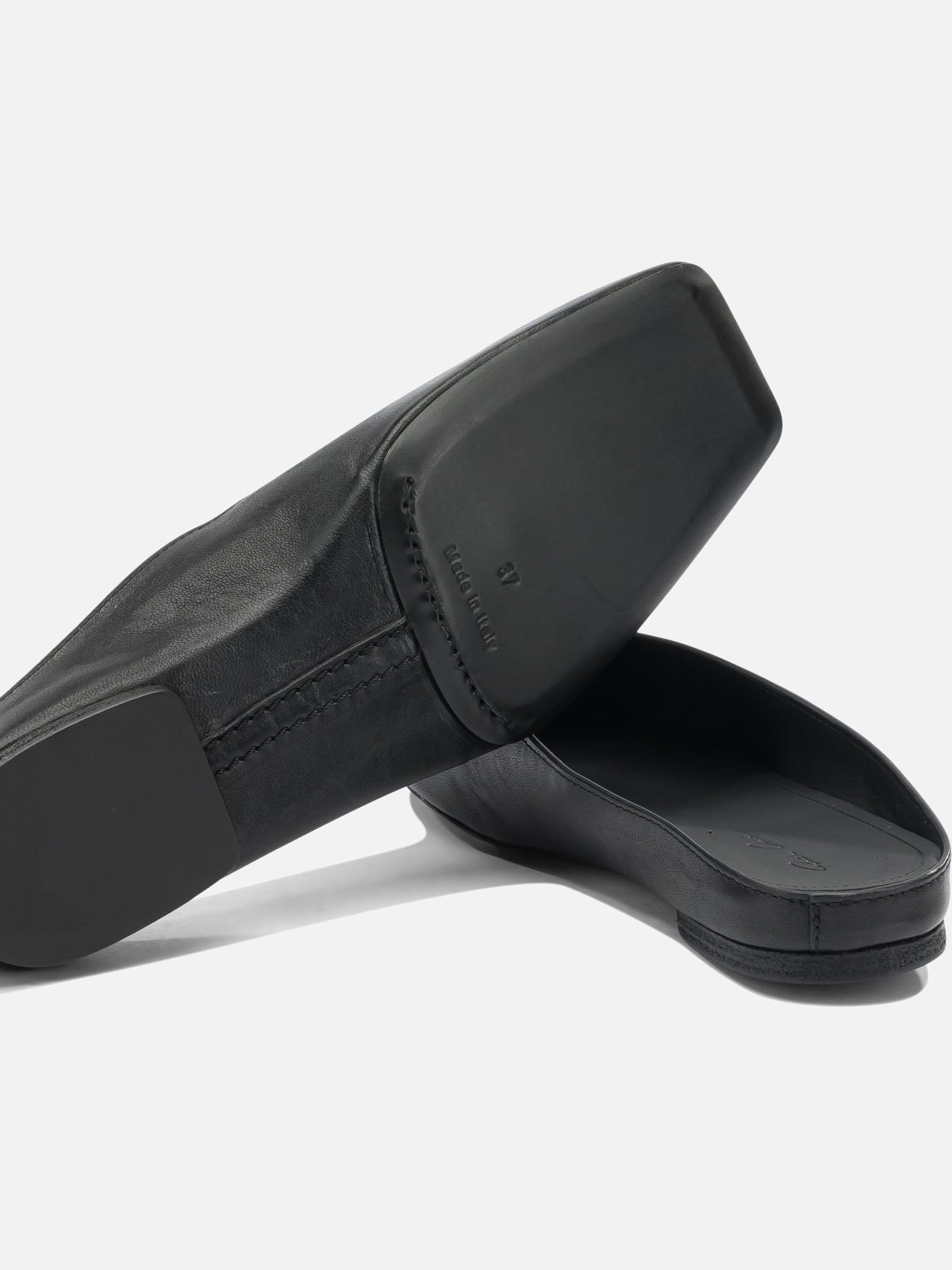 Slippers 100% ram leather - 100% cow leather  Black - Rick Owens Women | PDP | VIETTI Online Store | thumbnail_5