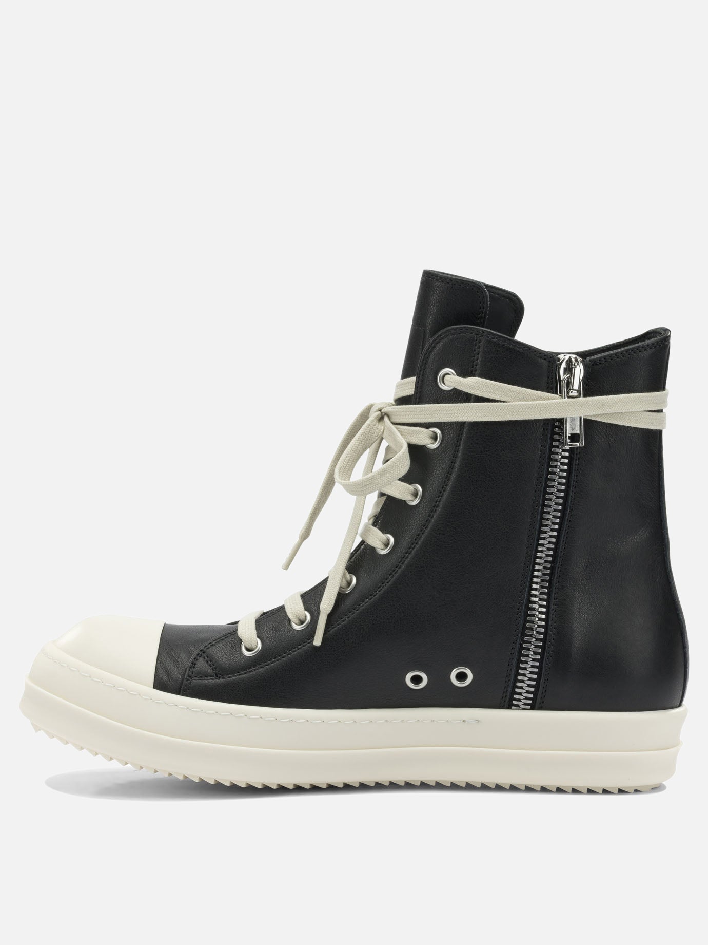 High top sneakers 100% cow leather - 100% thermoplastic rubber  Black - Rick Owens Men | PDP | VIETTI Online Store | Zoom-Modal_3
