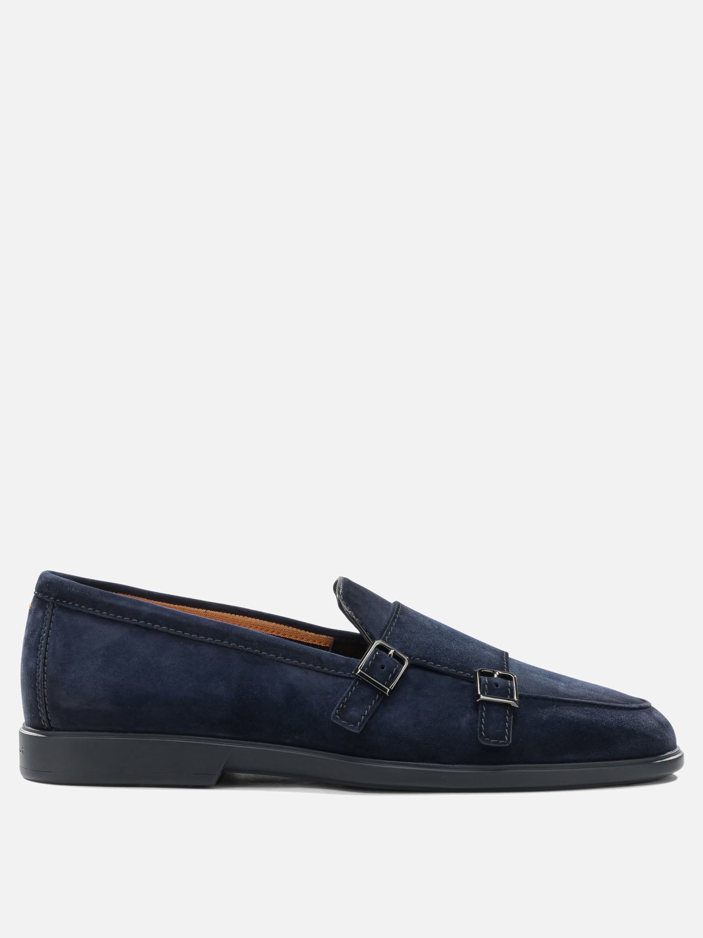 Loafers 100% suede - 100% rubber  Blue - Santoni Men | PDP | VIETTI Online Store | thumbnail