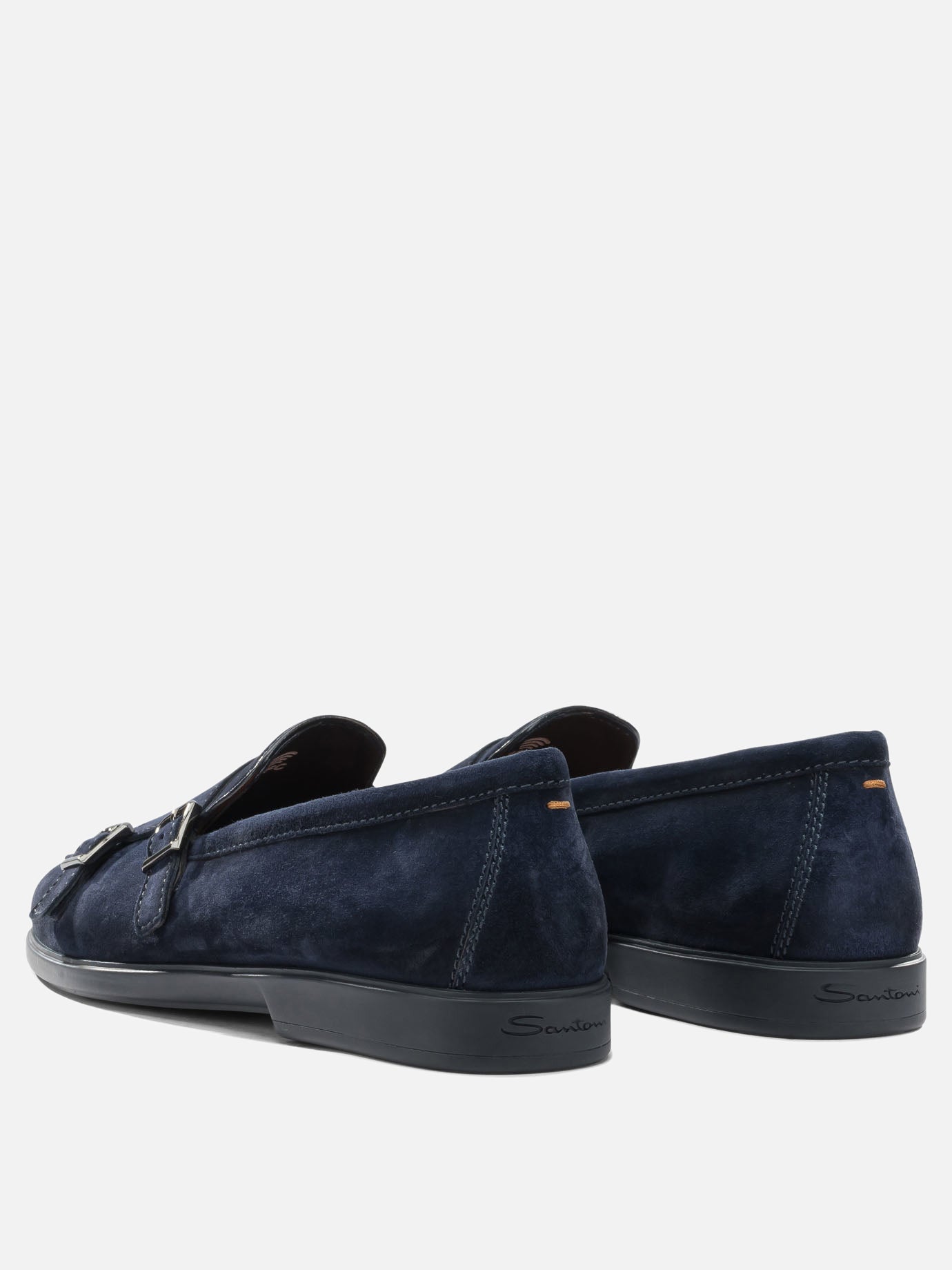 Loafers 100% suede - 100% rubber  Blue - Santoni Men | PDP | VIETTI Online Store | thumbnail_4