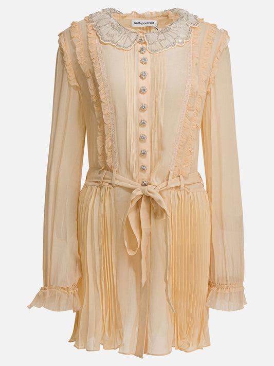 Mini dresses Solid colour  Beige - Self-portrait Women | PDP | VIETTI Online Store 
