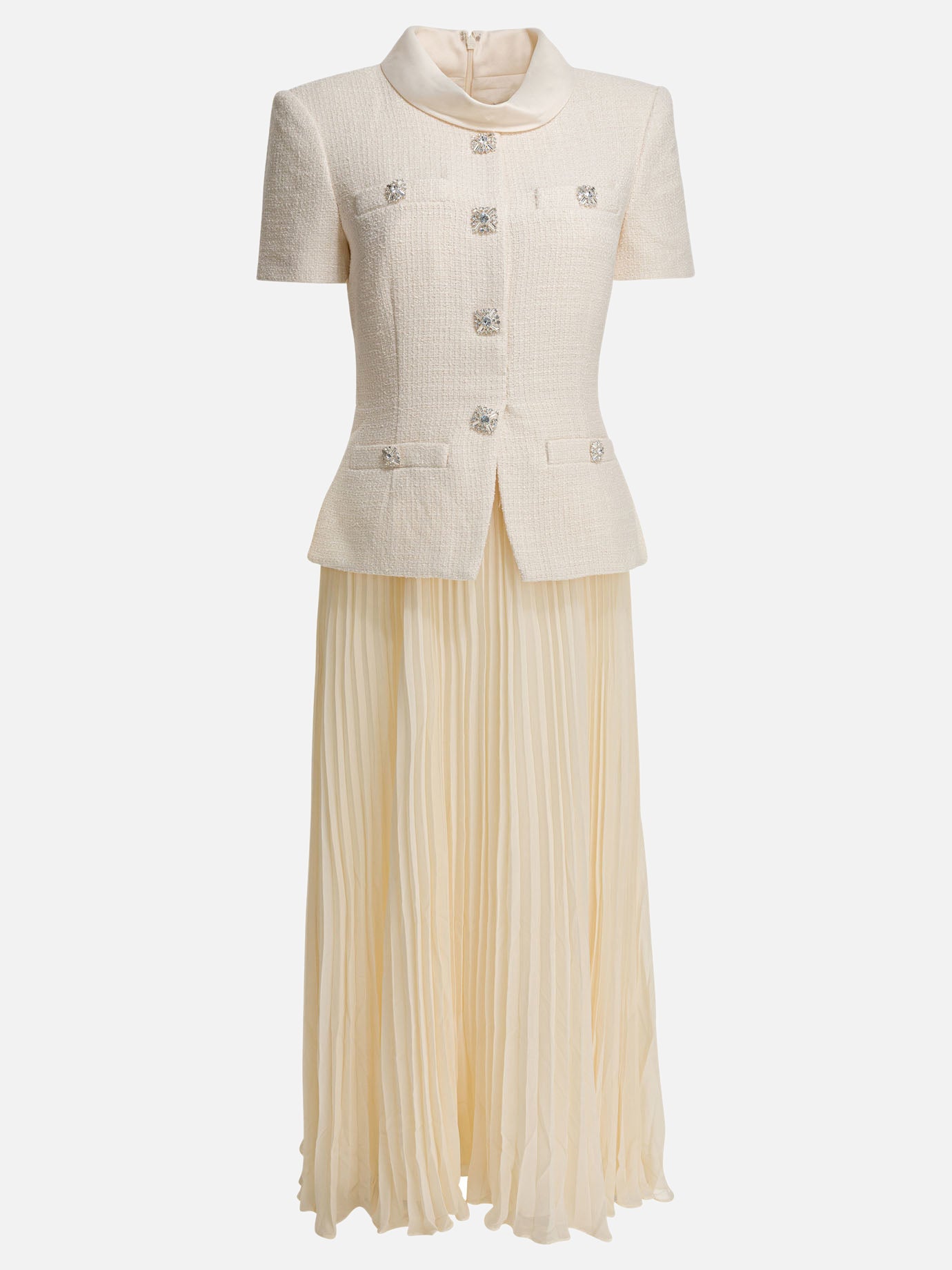 Midi dresses Solid colour  White - Self-portrait Women | PDP | VIETTI Online Store | thumbnail