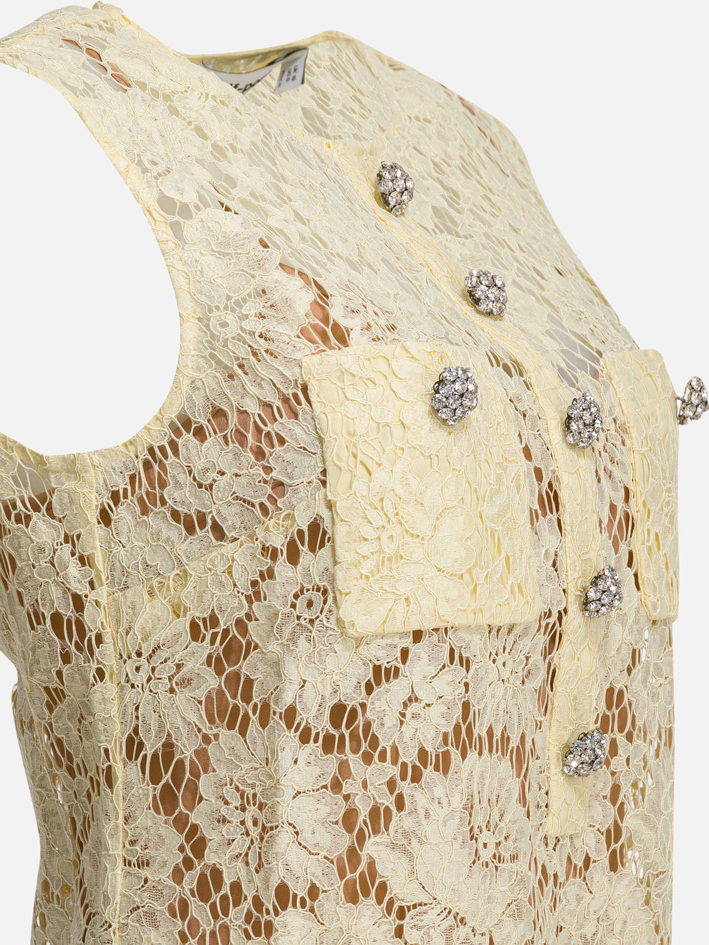 Mini dresses Solid colour  Yellow - Self-portrait Women | PDP | VIETTI Online Store | thumbnail_4