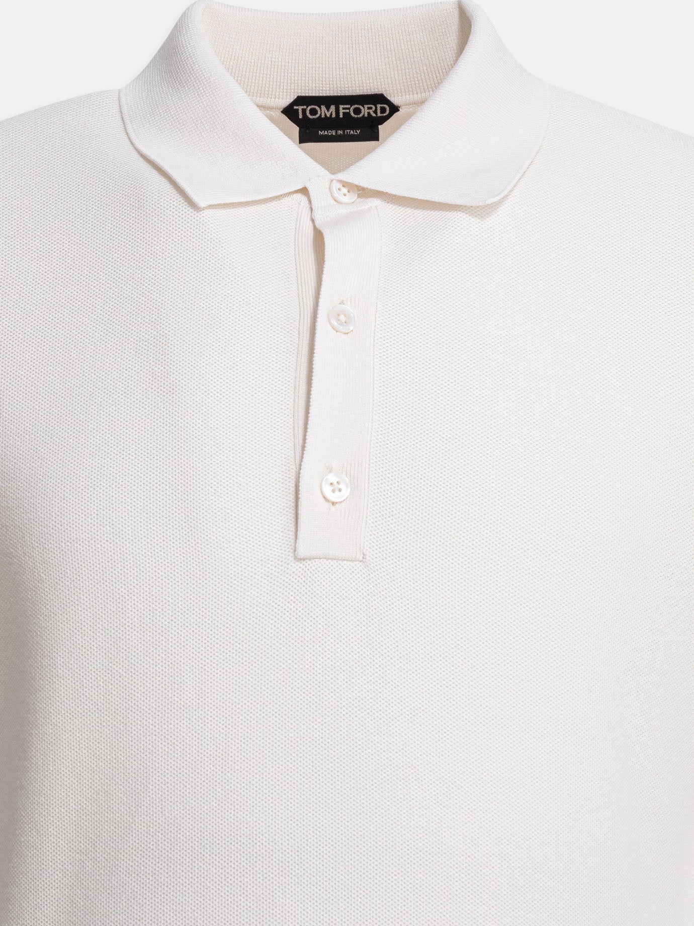 Polo shirts with buttons Solid colour  White - Tom Ford Men | PDP | VIETTI Online Store | thumbnail_3