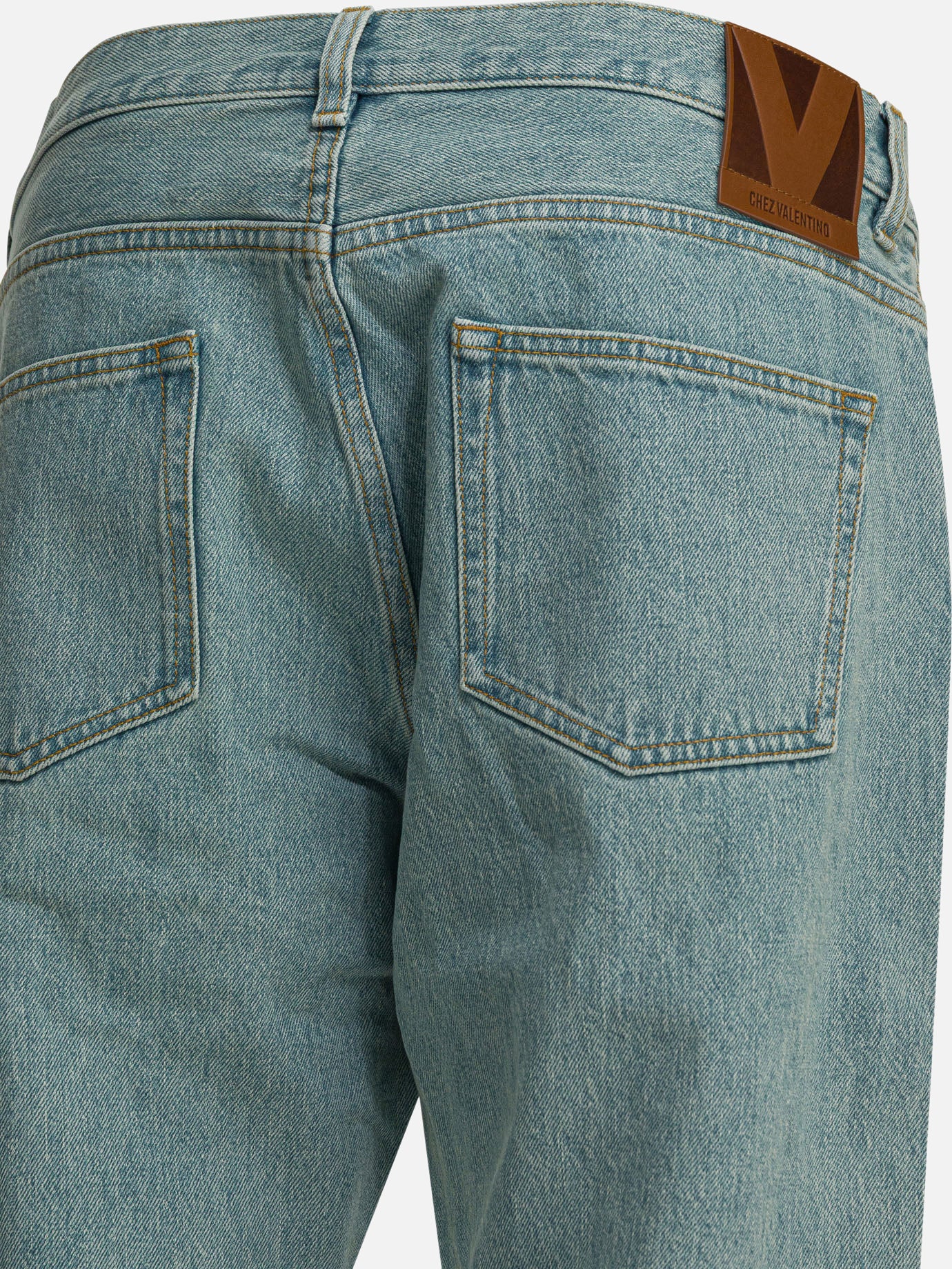 Straight-leg jeans 100% cotton  Light blue - Valentino Men | PDP | VIETTI Online Store | thumbnail_4