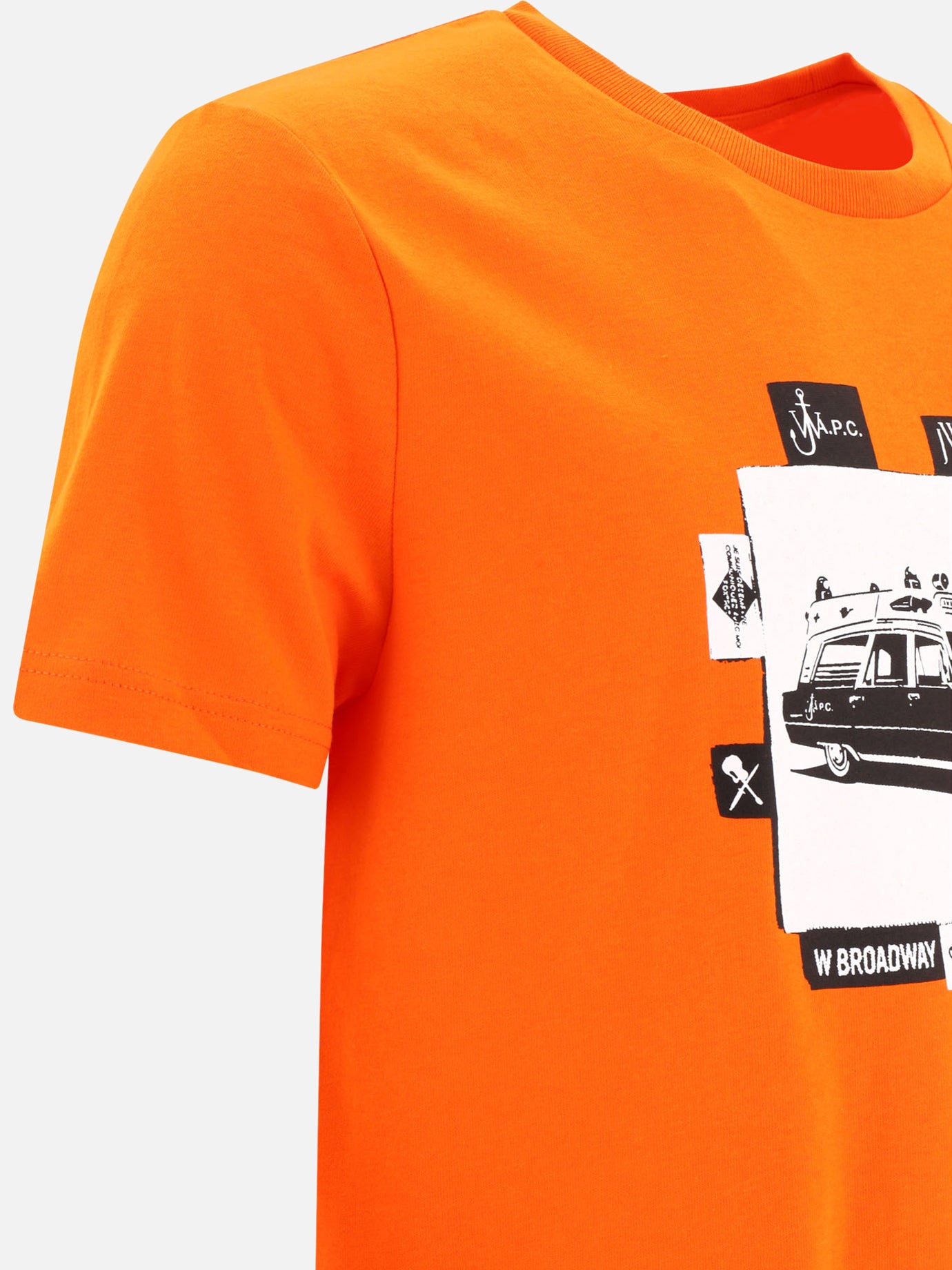 Crewneck t-shirts 100% cotton  Orange - A.P.C. Men | PDP | VIETTI Online Store | thumbnail_4