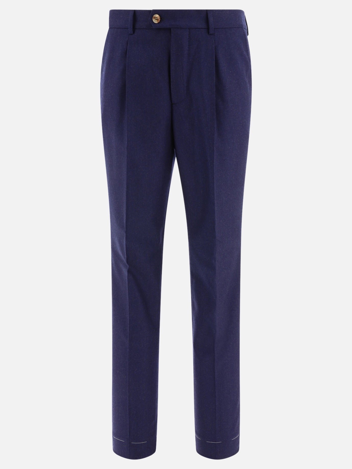 Tailored trousers 100% virgin wool  Blue - Brunello Cucinelli Men | PDP | VIETTI Online Store | thumbnail