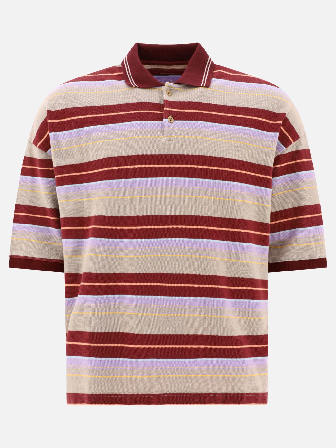 Polo con bottoni 100% cotone  Bordeaux - KAPITAL Uomo | PDP | VIETTI Online Store | Zoom-Modal
