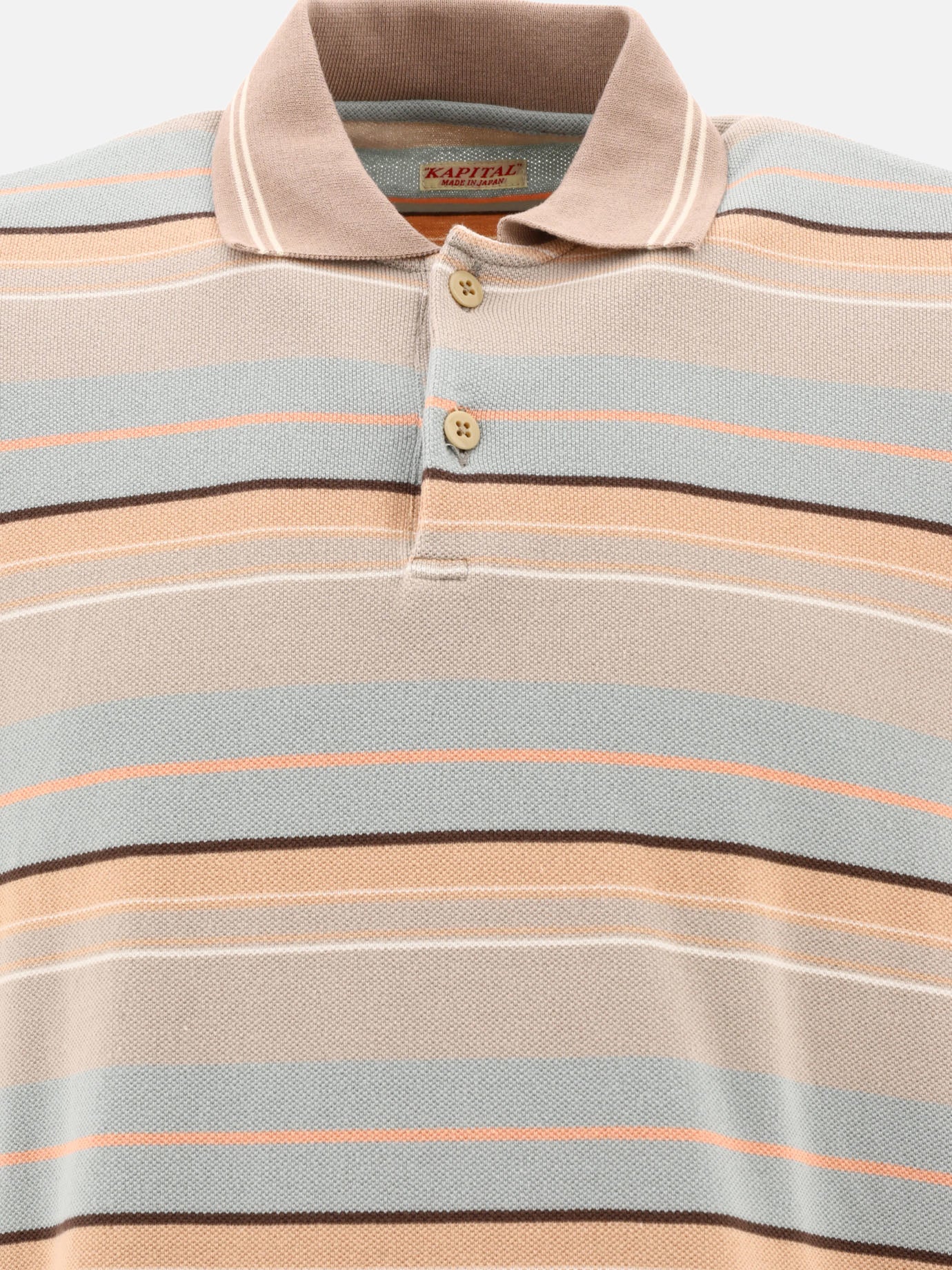 KAPITAL Polo &quot;Multi-border Kanoko BOX&quot; 11538474_4 Beige thumbnail_3