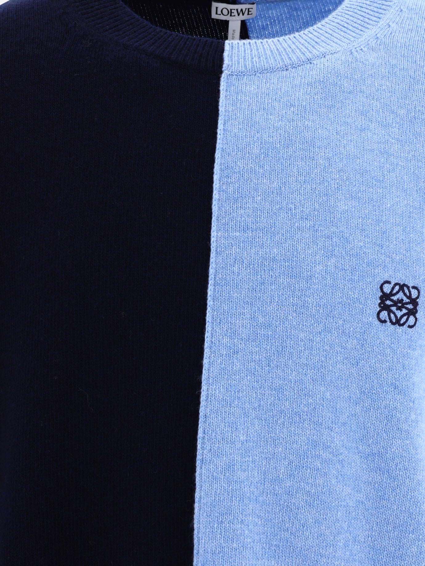Crewneck sweaters 92% wool 7% polyamide 1% elastane  Light blue - Loewe Men | PDP | VIETTI Online Store | Zoom-Modal_3
