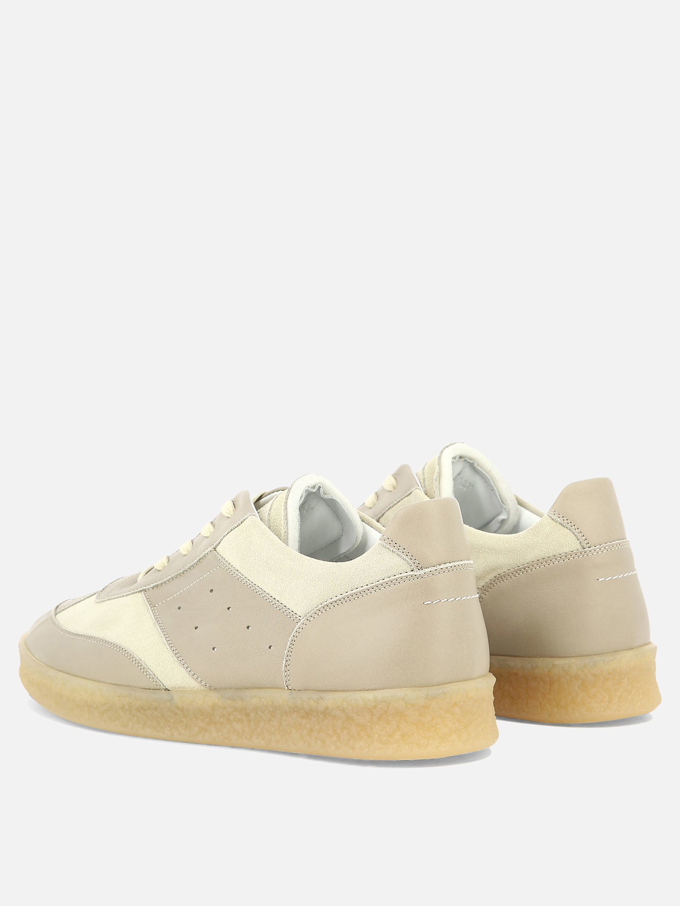 Low top sneakers 100% leather - 100% rubber  White - MM6 Maison Margiela Men | PDP | VIETTI Online Store | thumbnail_4