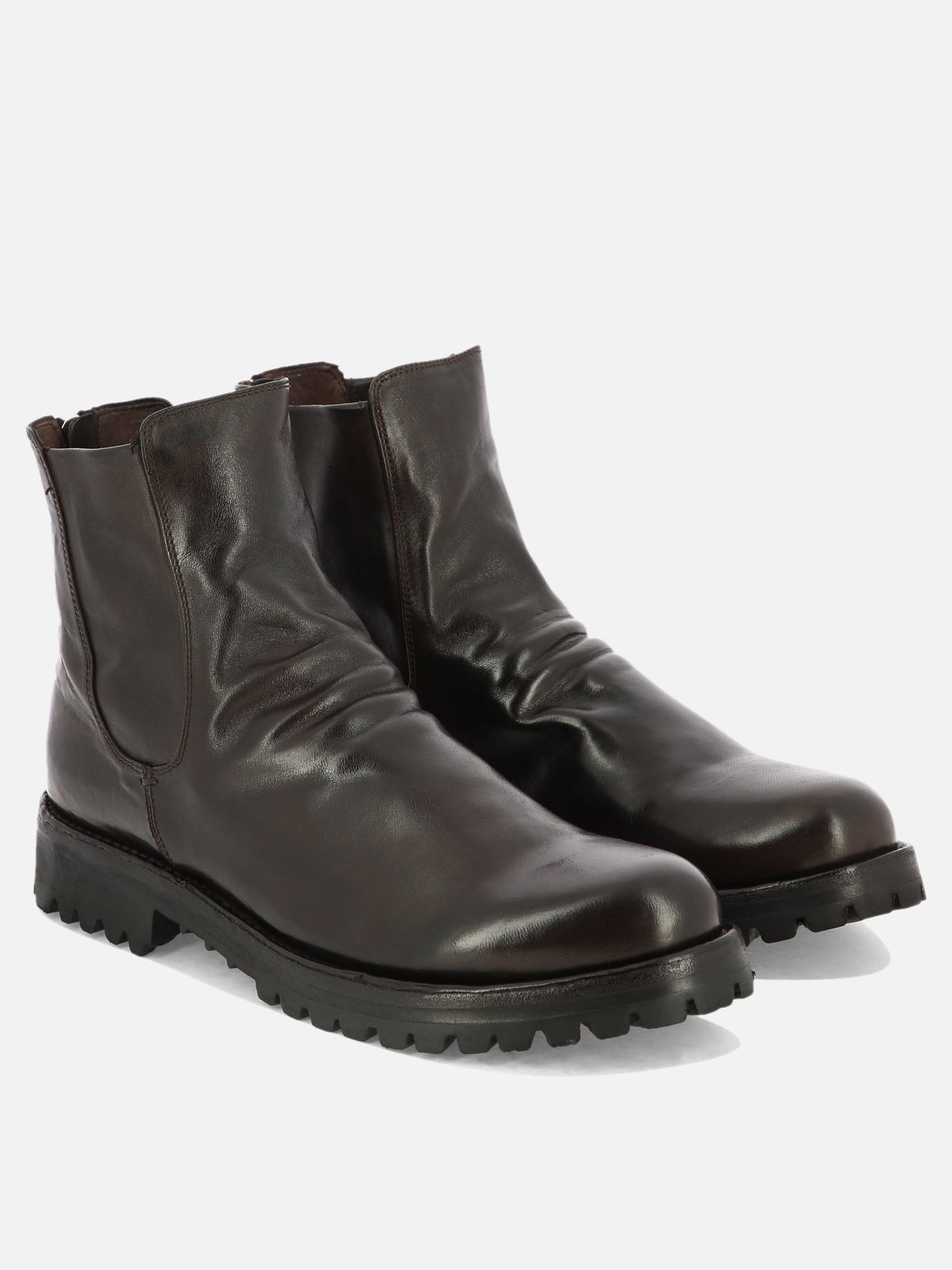Zipped boots 100% pelle - 100% gomma  Brown - Officine Creative Men | PDP | VIETTI Online Store | thumbnail_2