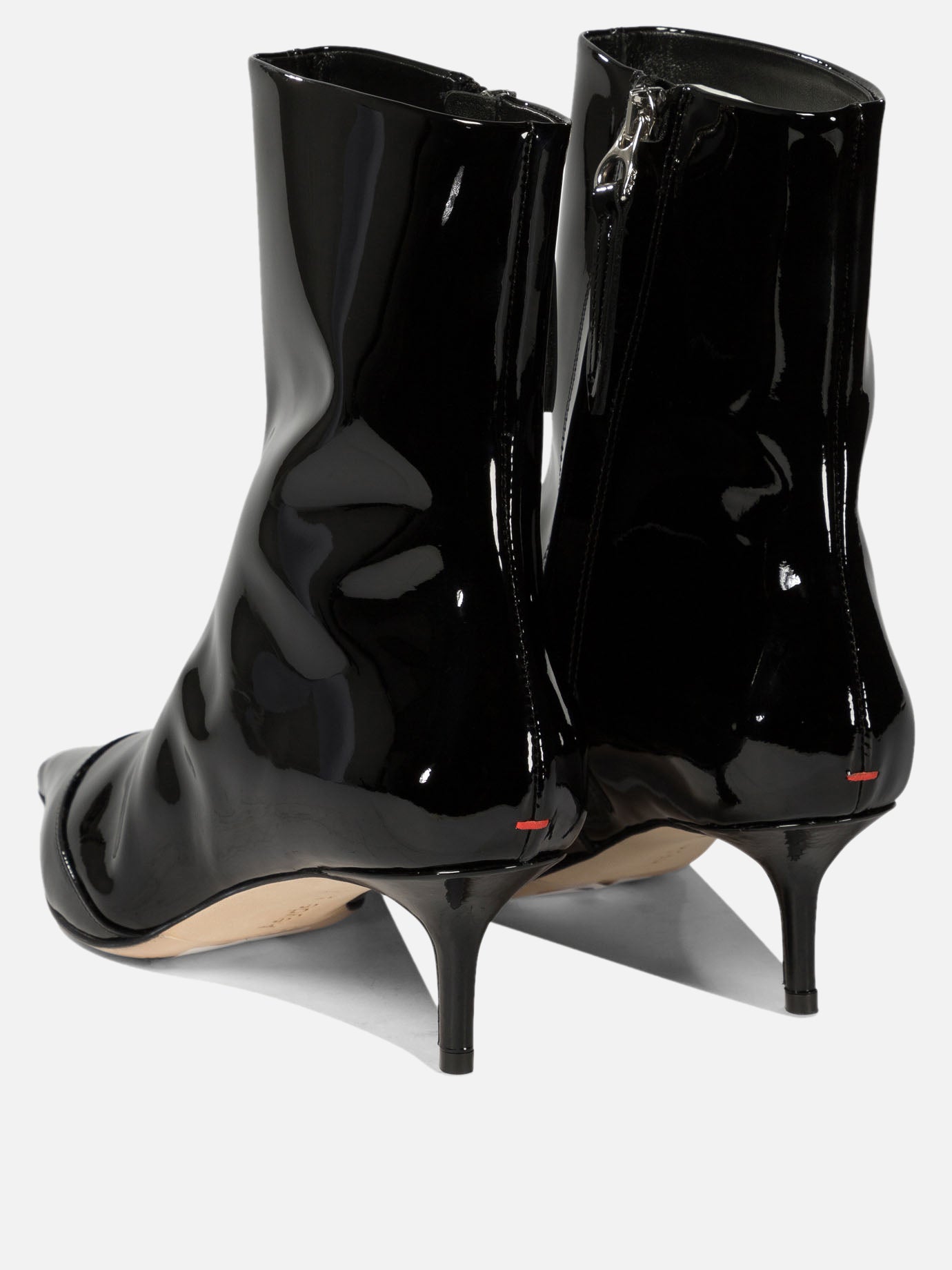 Aeyde "Roe" patent leather ankle boots Black