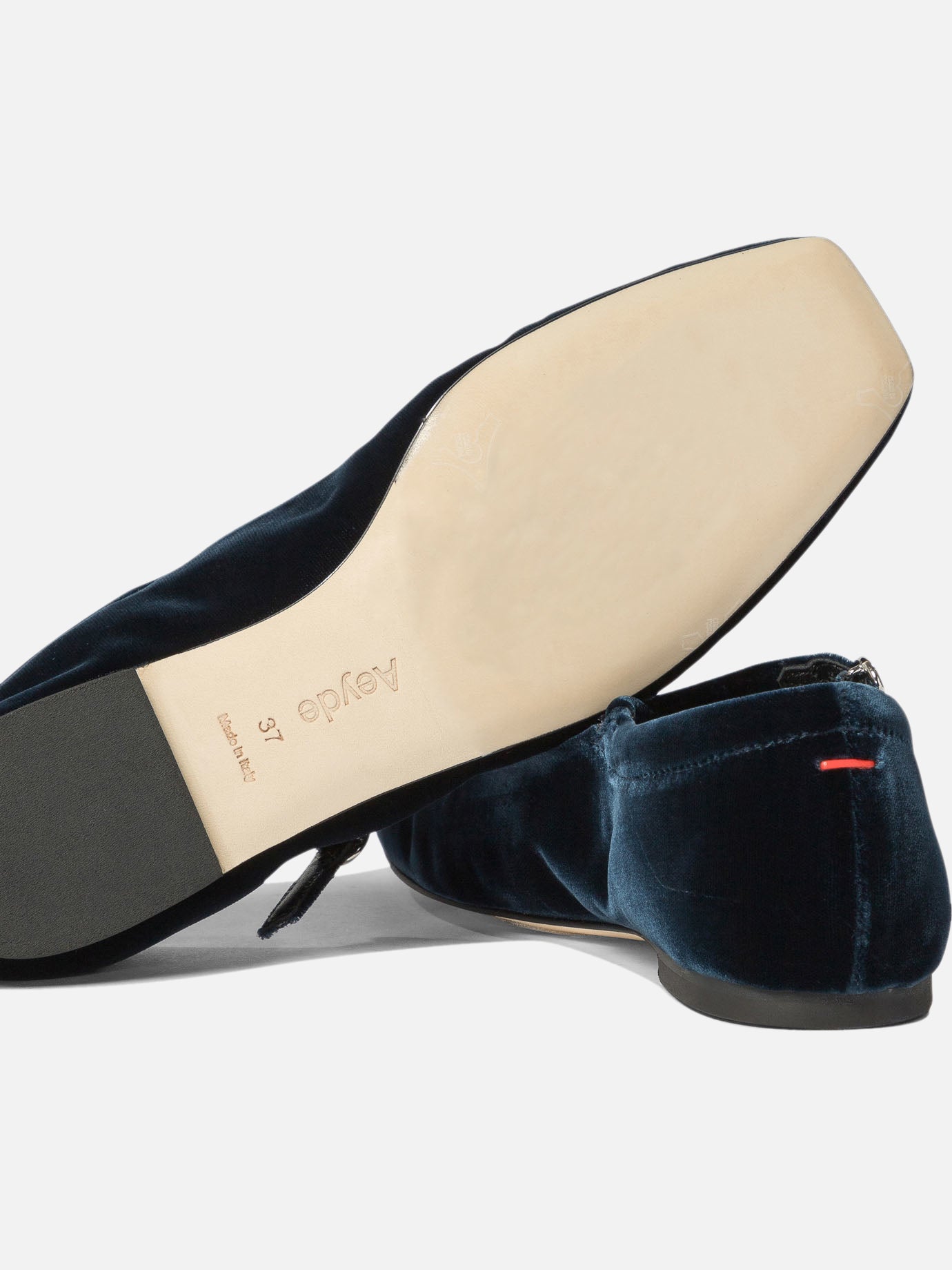 Aeyde "Uma" velvet ballet flats Blue