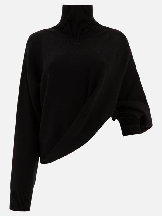 Asymmetric turtleneck sweater