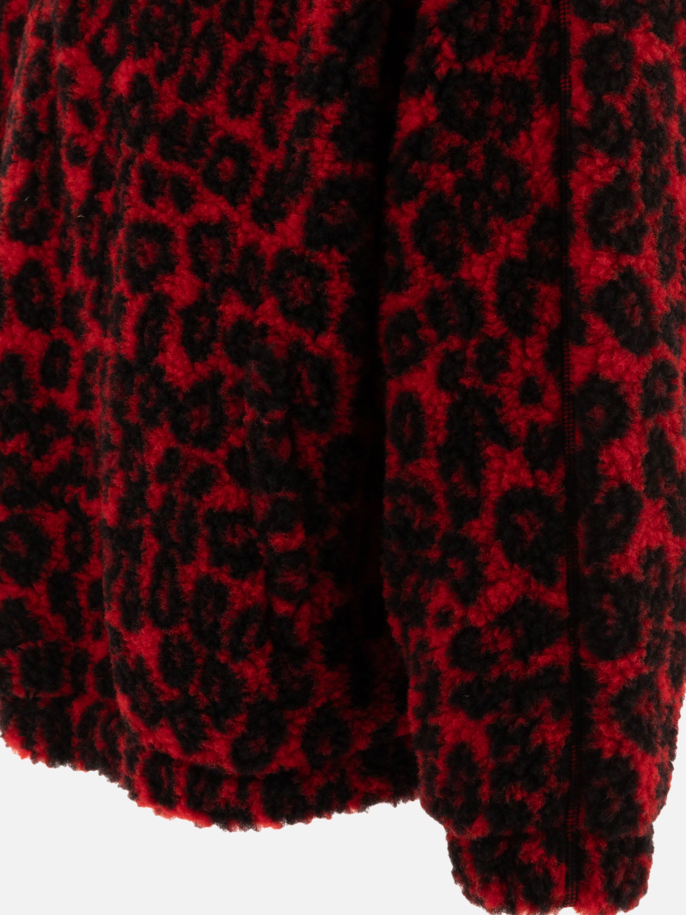 Alexander McQueen Leopard print fleece jacket Red