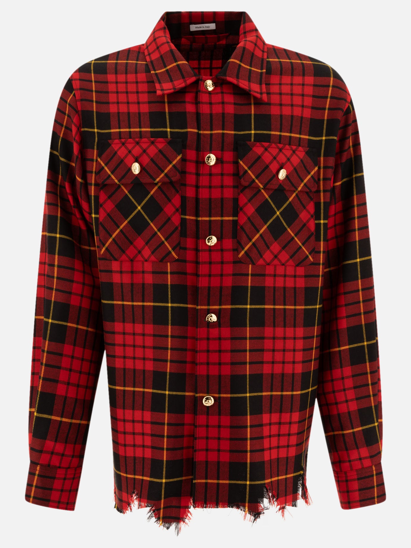 Alexander McQueen Distressed tartan overshirt Red