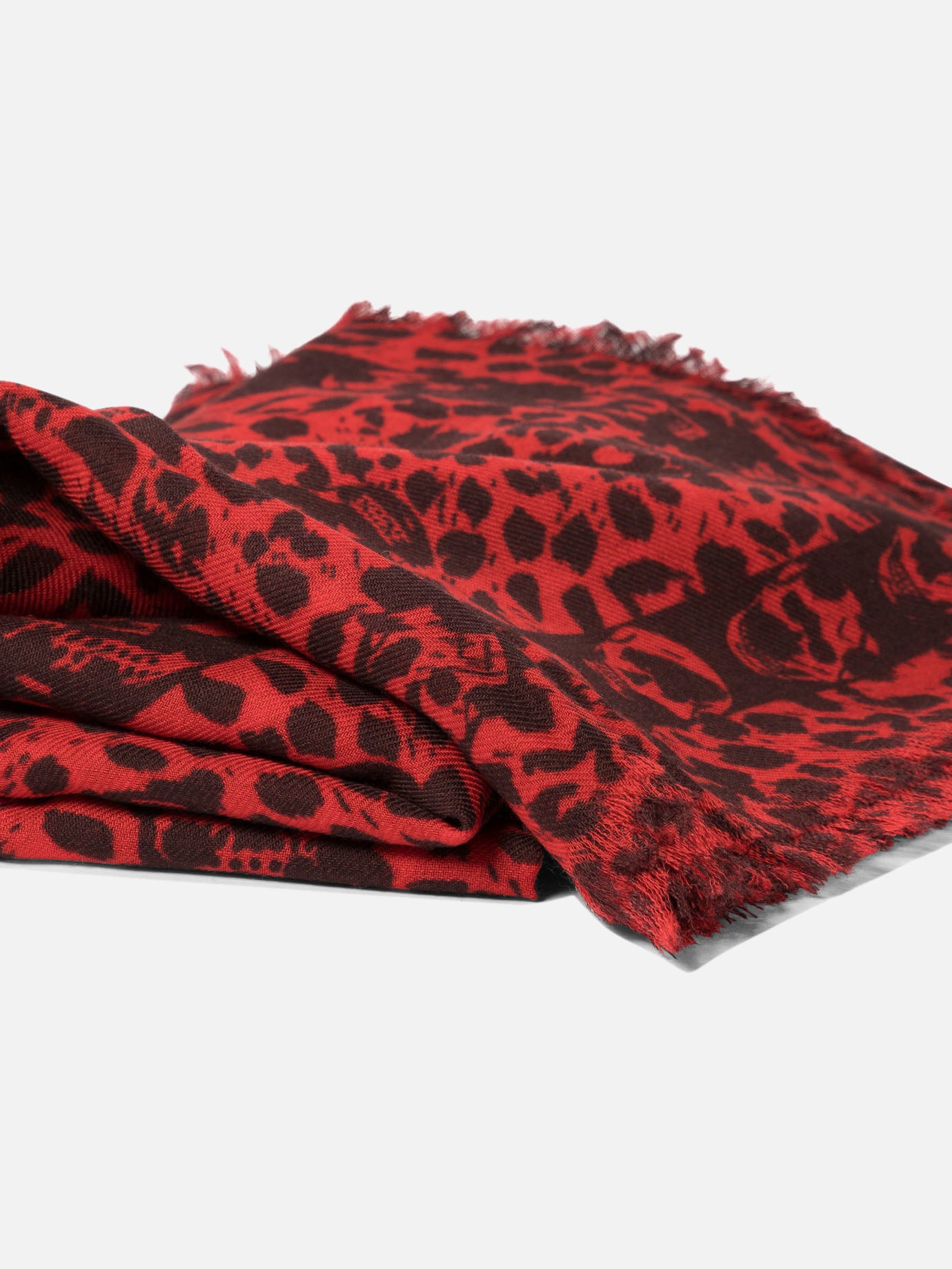 Alexander McQueen "Leopard Skull" foulard Red