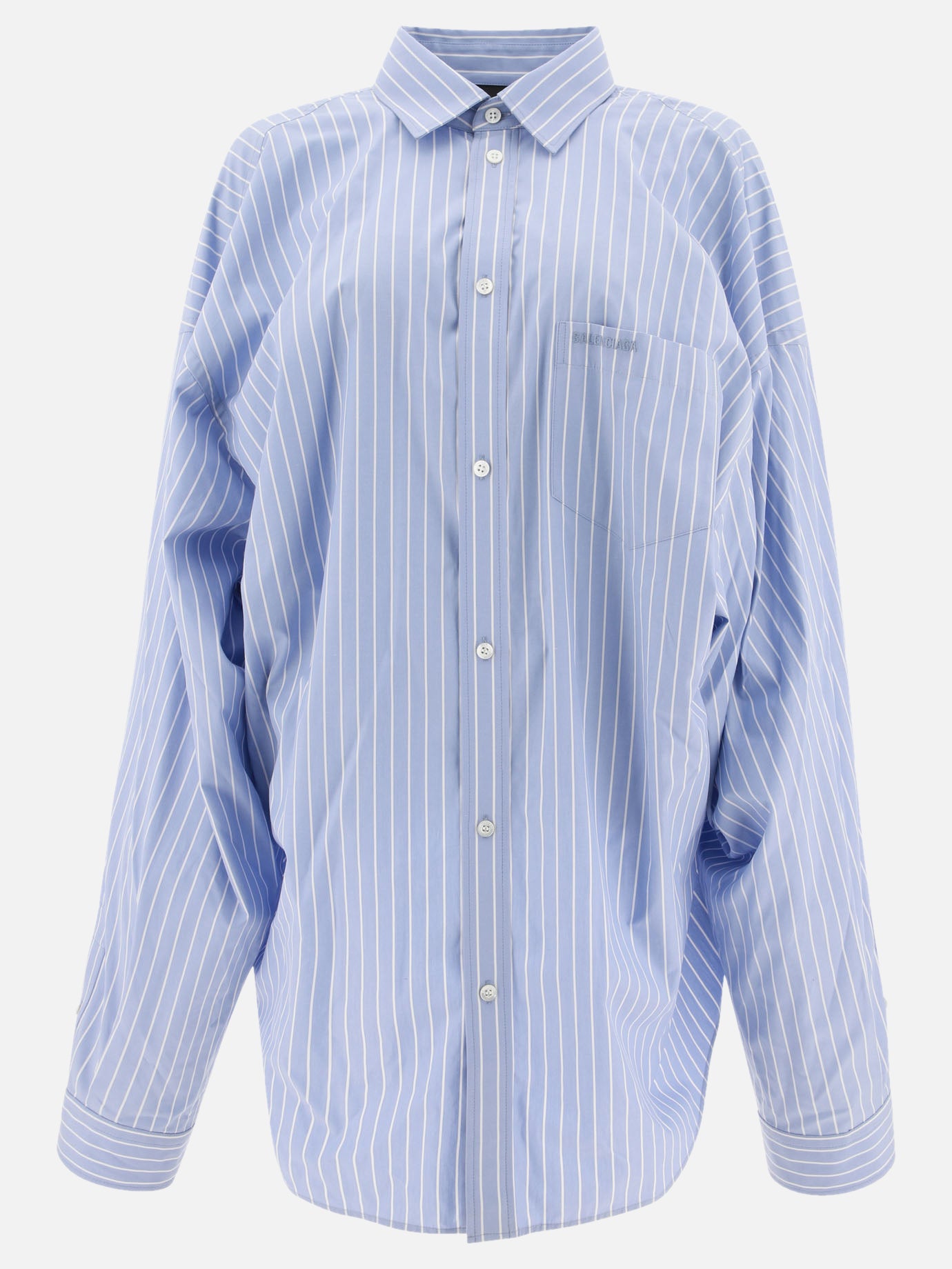 Camicia a righe con logo ricamato