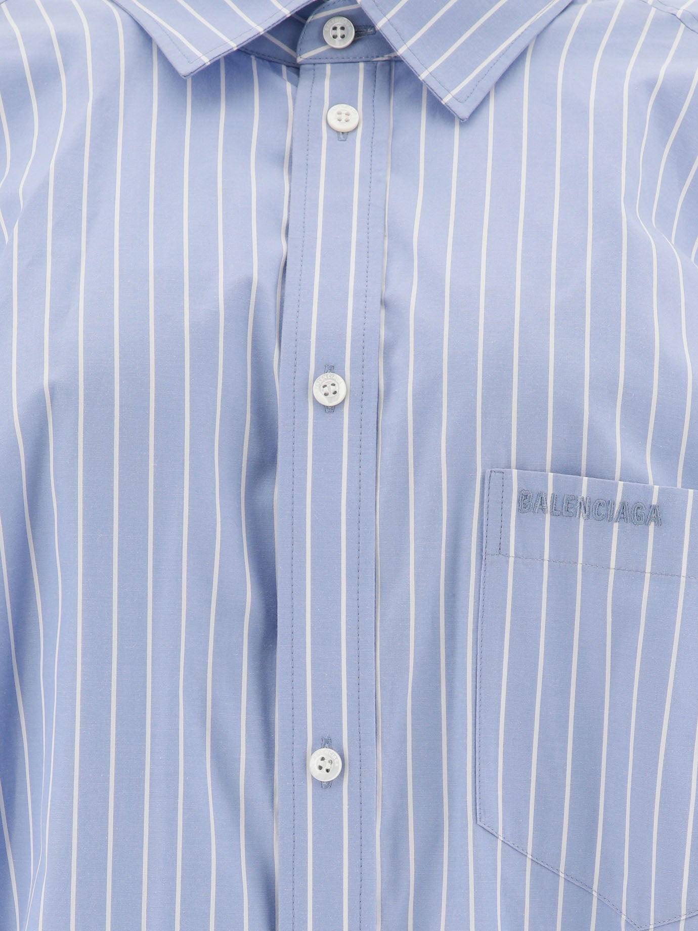 Camicia a righe con logo ricamato