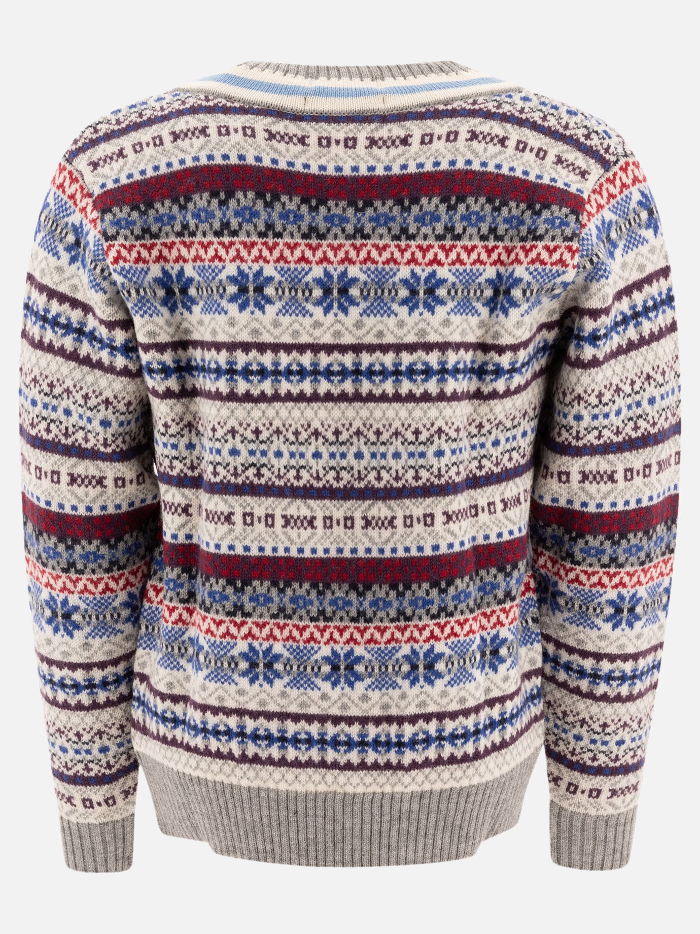 V neck sweaters Textured knit  Grey - Beams Plus Men | PDP | VIETTI Online Store | thumbnail_2