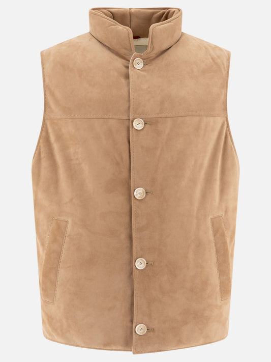 Giacche smanicate Solid colour  Beige - Brunello Cucinelli Uomo | PLP | VIETTI Online Store 
