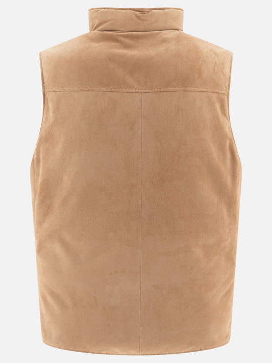 Giacche smanicate Solid colour  Beige - Brunello Cucinelli Uomo | PLP | VIETTI Online Store | 2
