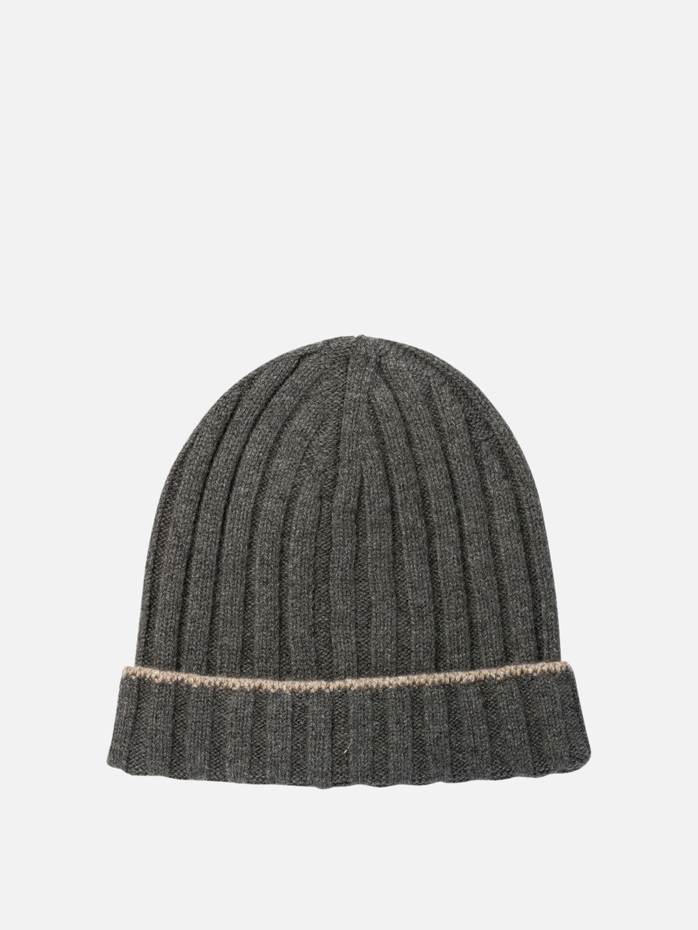 Brunello Cucinelli Ribbed cashmere knit beanie Grey