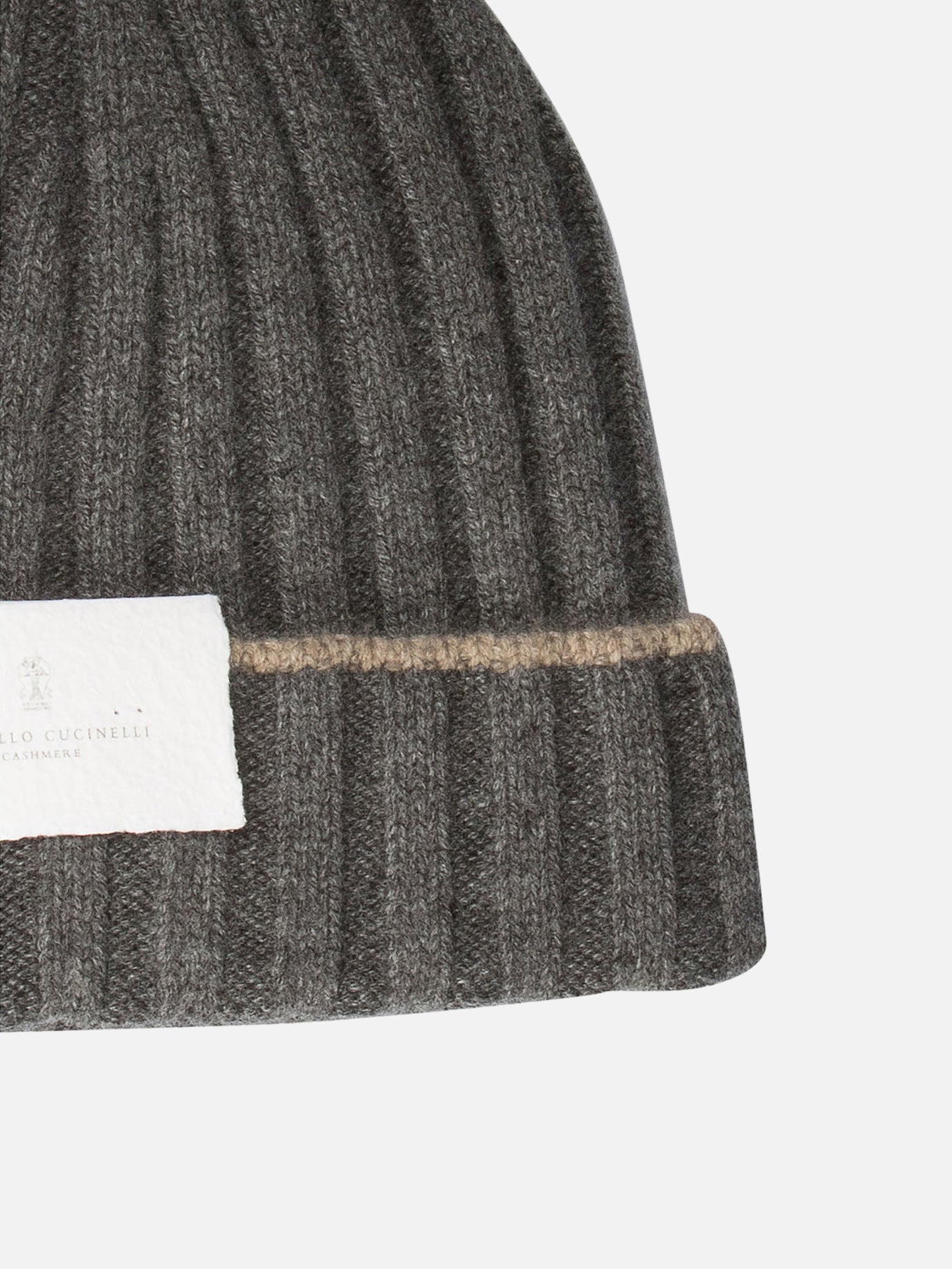 Ribbed cashmere knit beanie