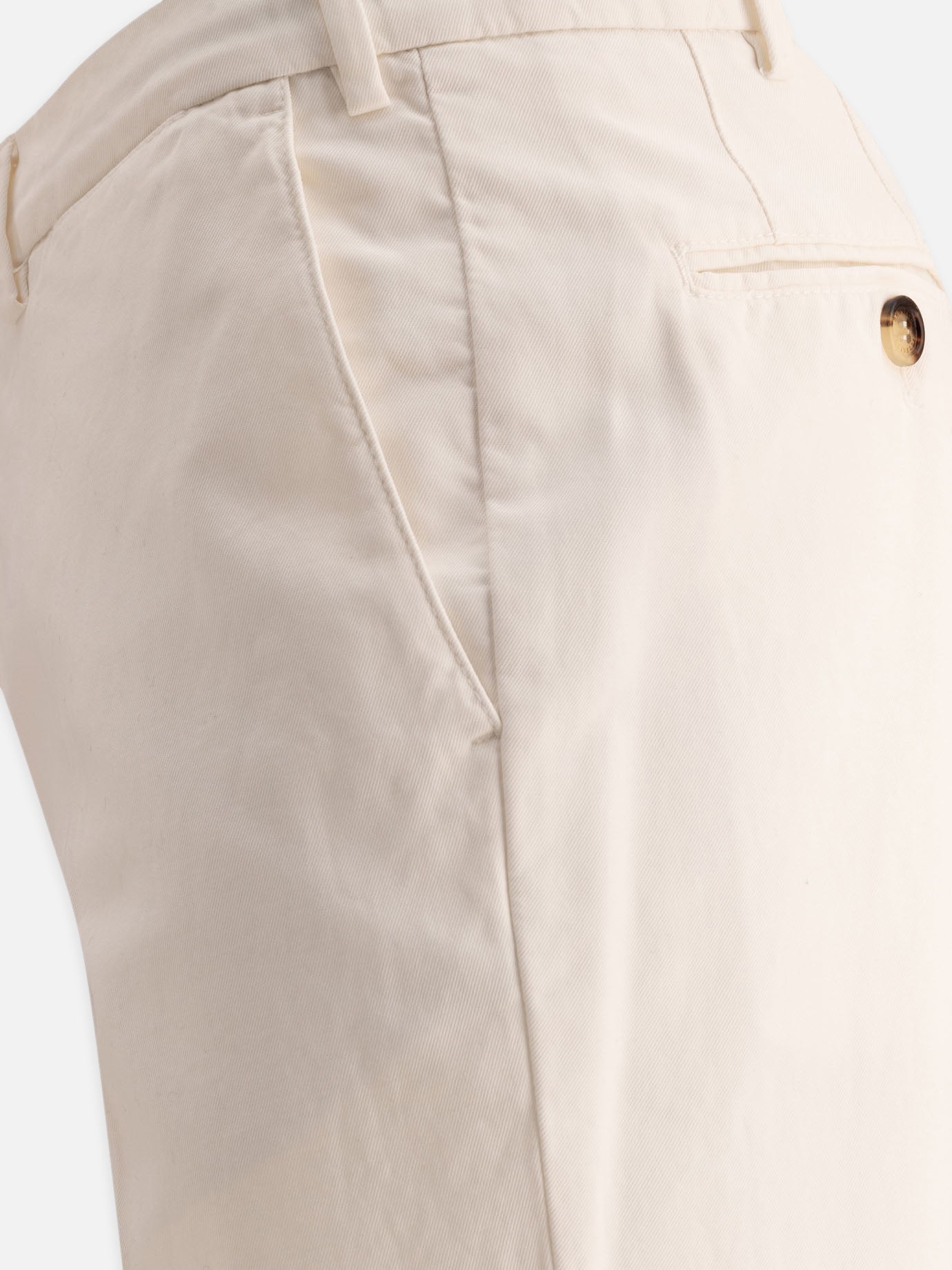 Brunello Cucinelli Garment-dyed trousers in twisted cotton gabardine White