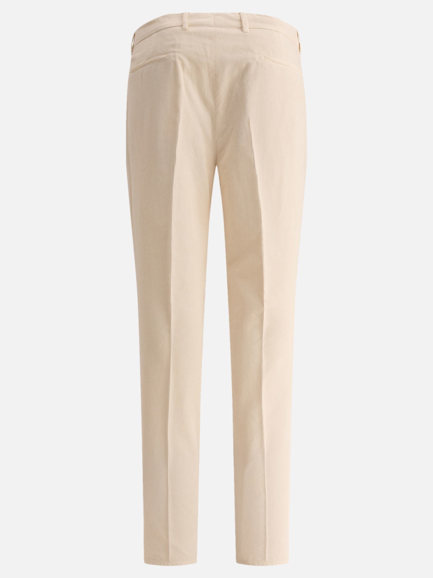 Brunello Cucinelli Garment-dyed leisure fit trousers with pleats White