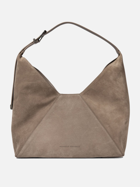 Sueded calfskin hobo bag