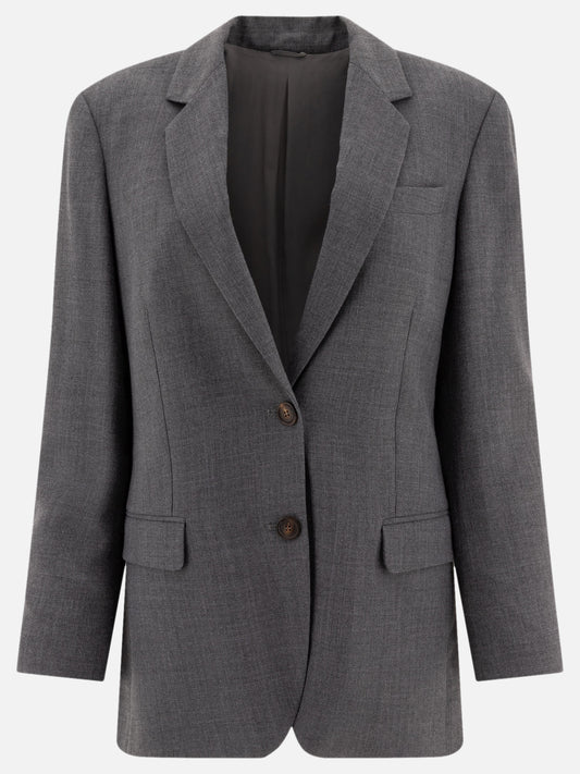 Single-breasted wool blend blazer