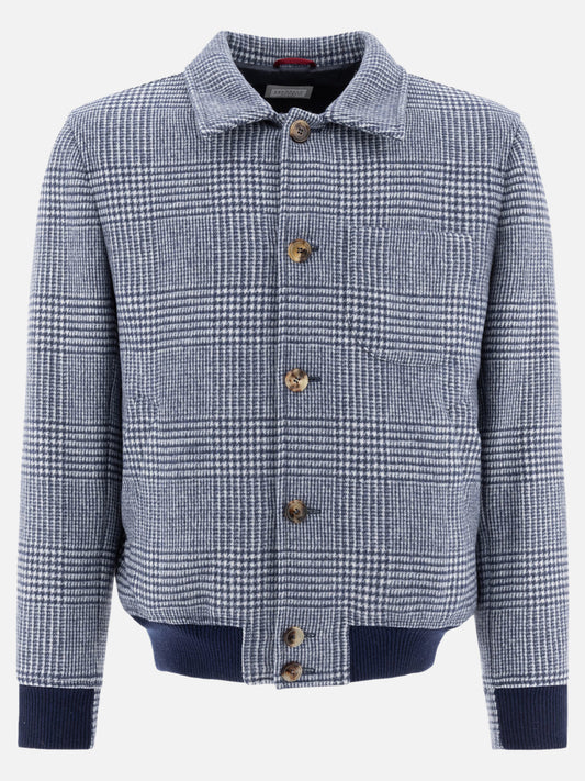 Brunello Cucinelli Shirt-style bomber jacket Blue