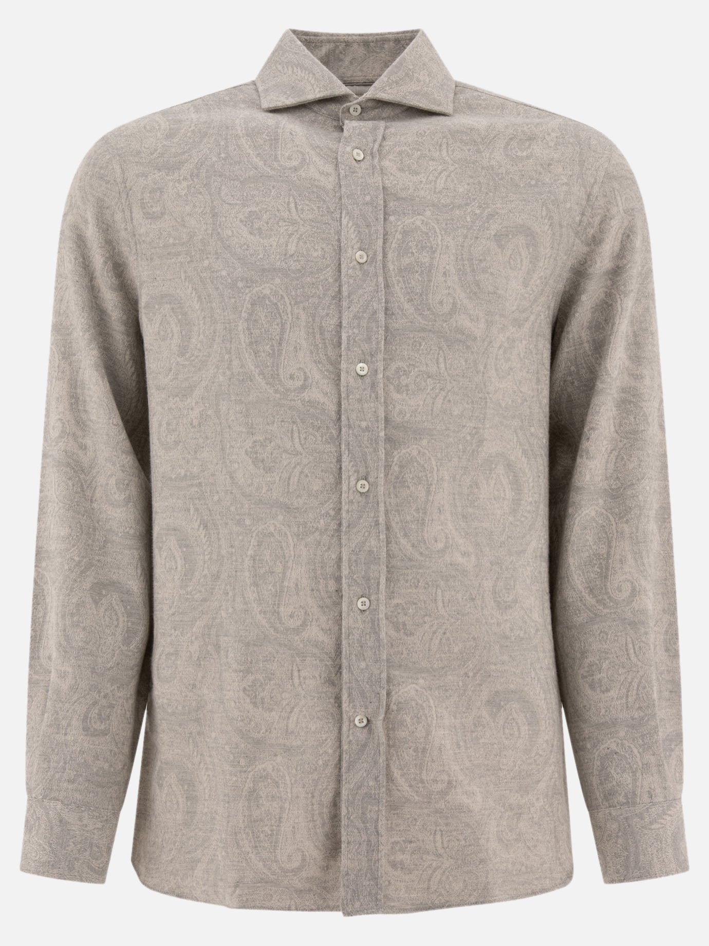 Brunello Cucinelli Paisley jacquard flannel shirt Grey