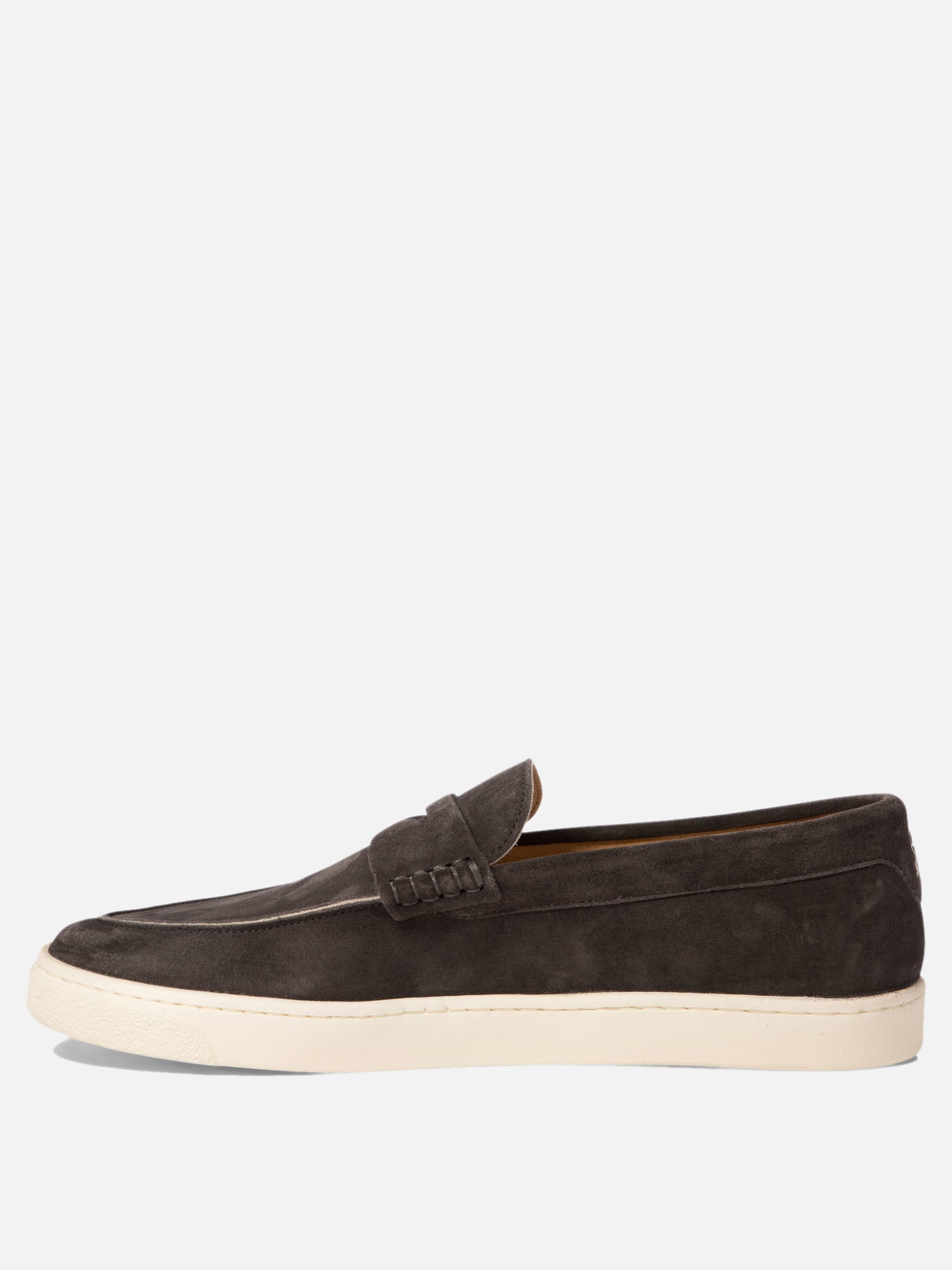 Suede loafers with natural rubber sole