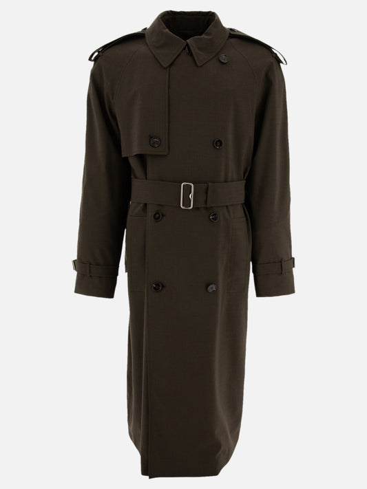 Trench lungo in lana stretch