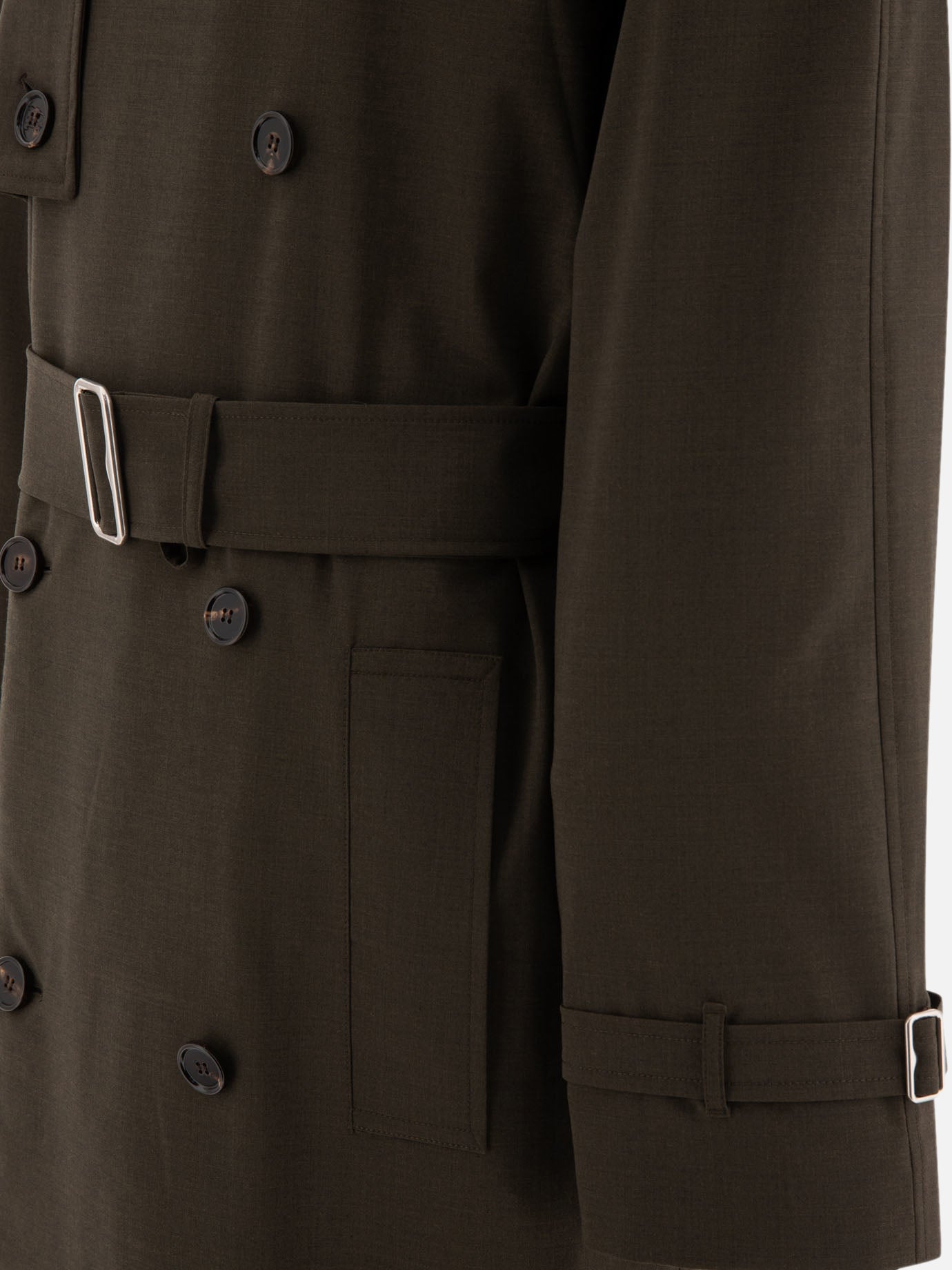 Trench lungo in lana stretch