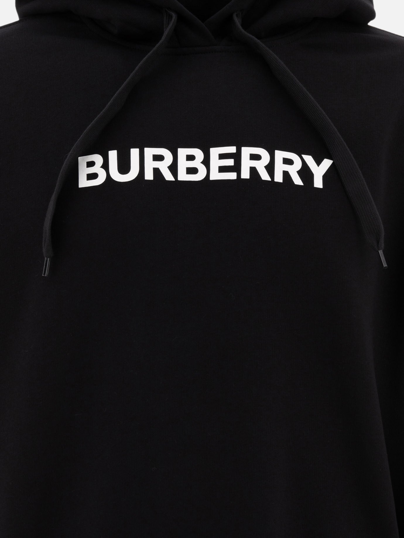 Burberry Logo cotton hoodie Black