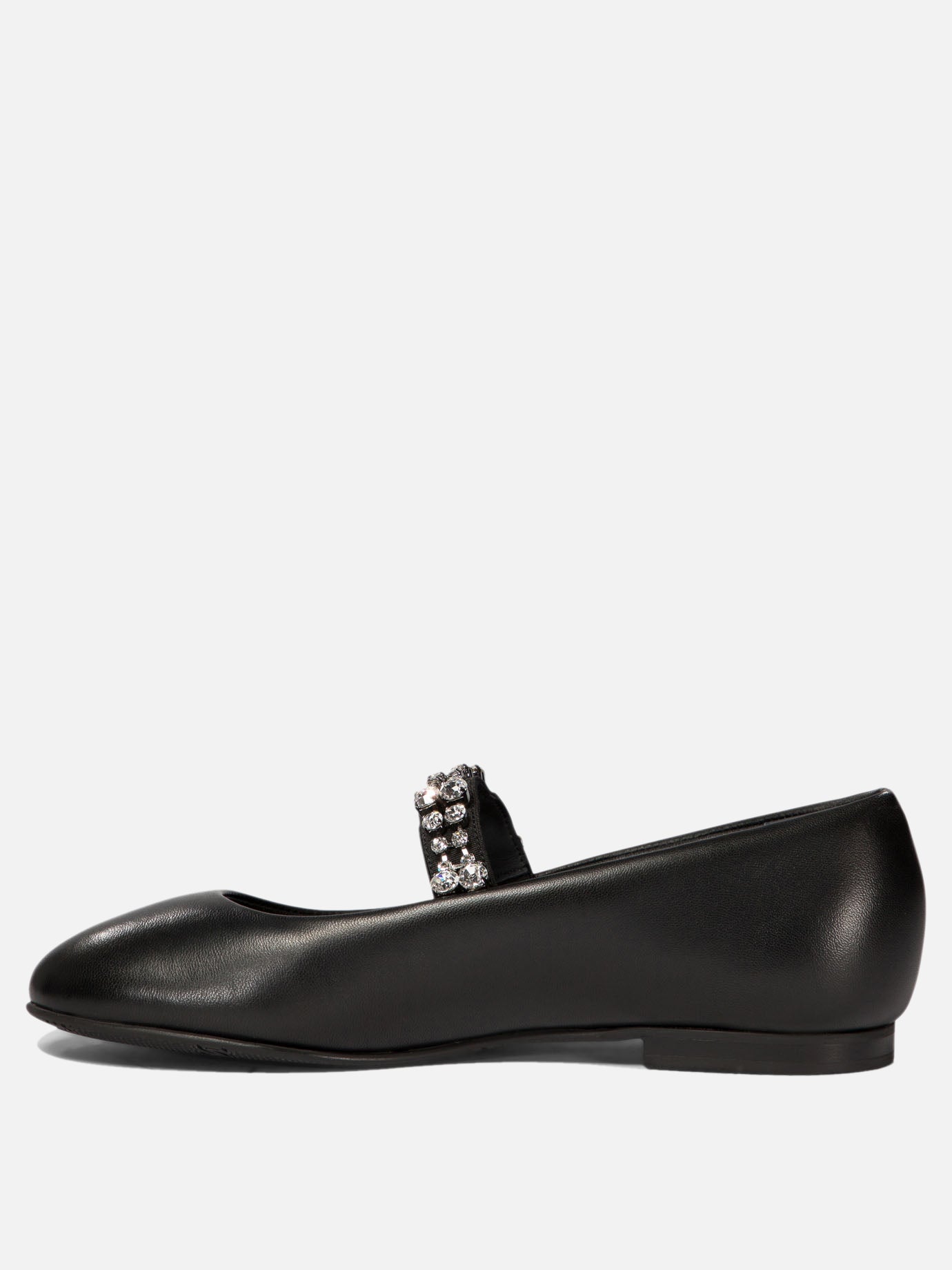 Casadei Ballet flats with crystals Black