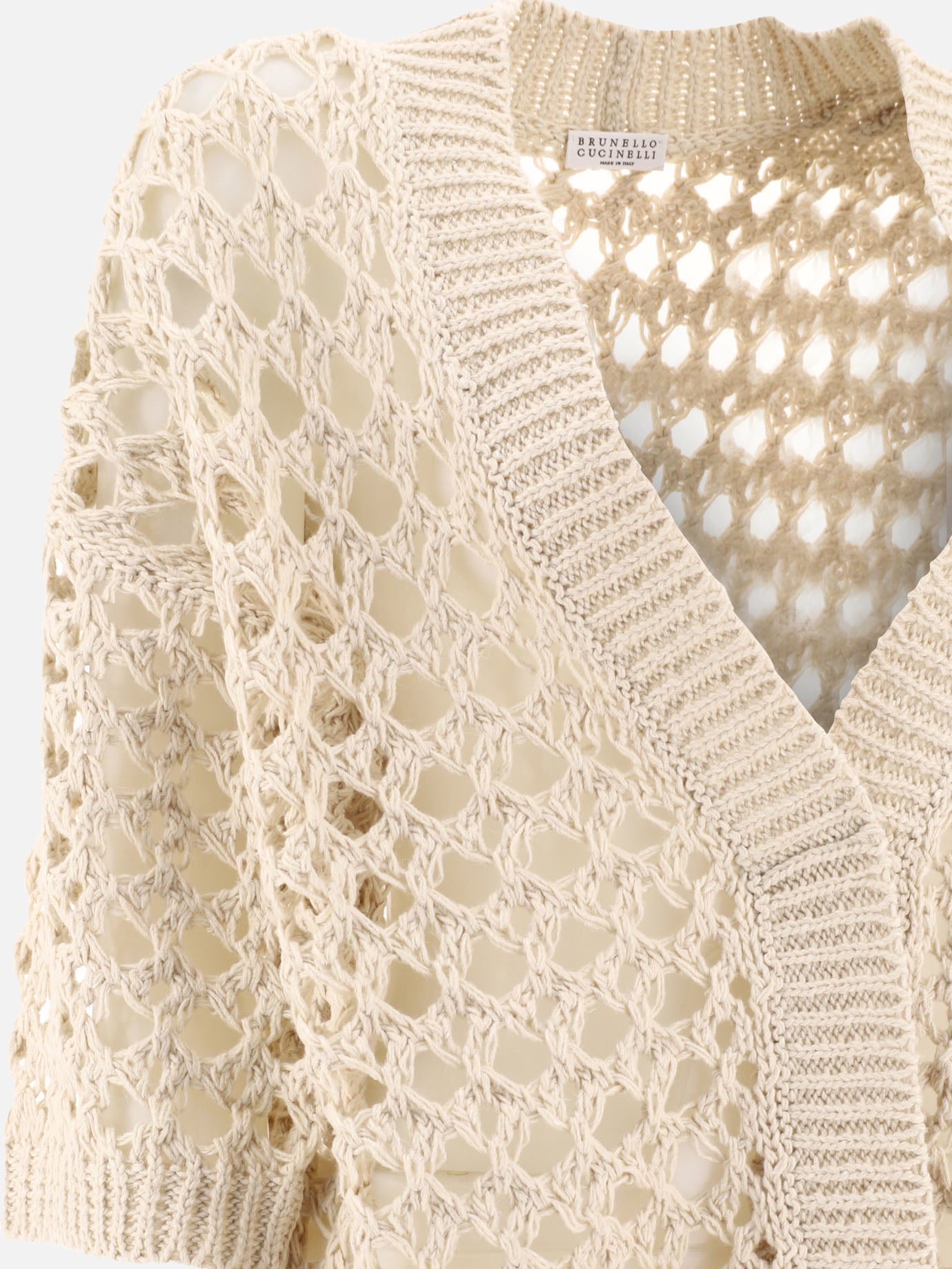 Cardigans Textured knit  Beige - Brunello Cucinelli Women | PDP | VIETTI Online Store | Zoom-Modal_4
