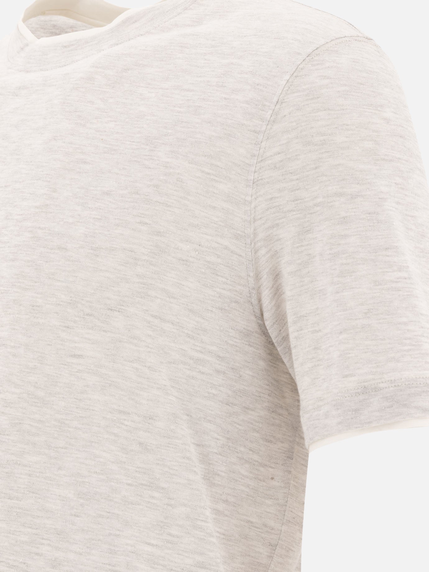Crewneck t-shirts Solid colour  Grey - Brunello Cucinelli Women | PDP | VIETTI Online Store | thumbnail_4