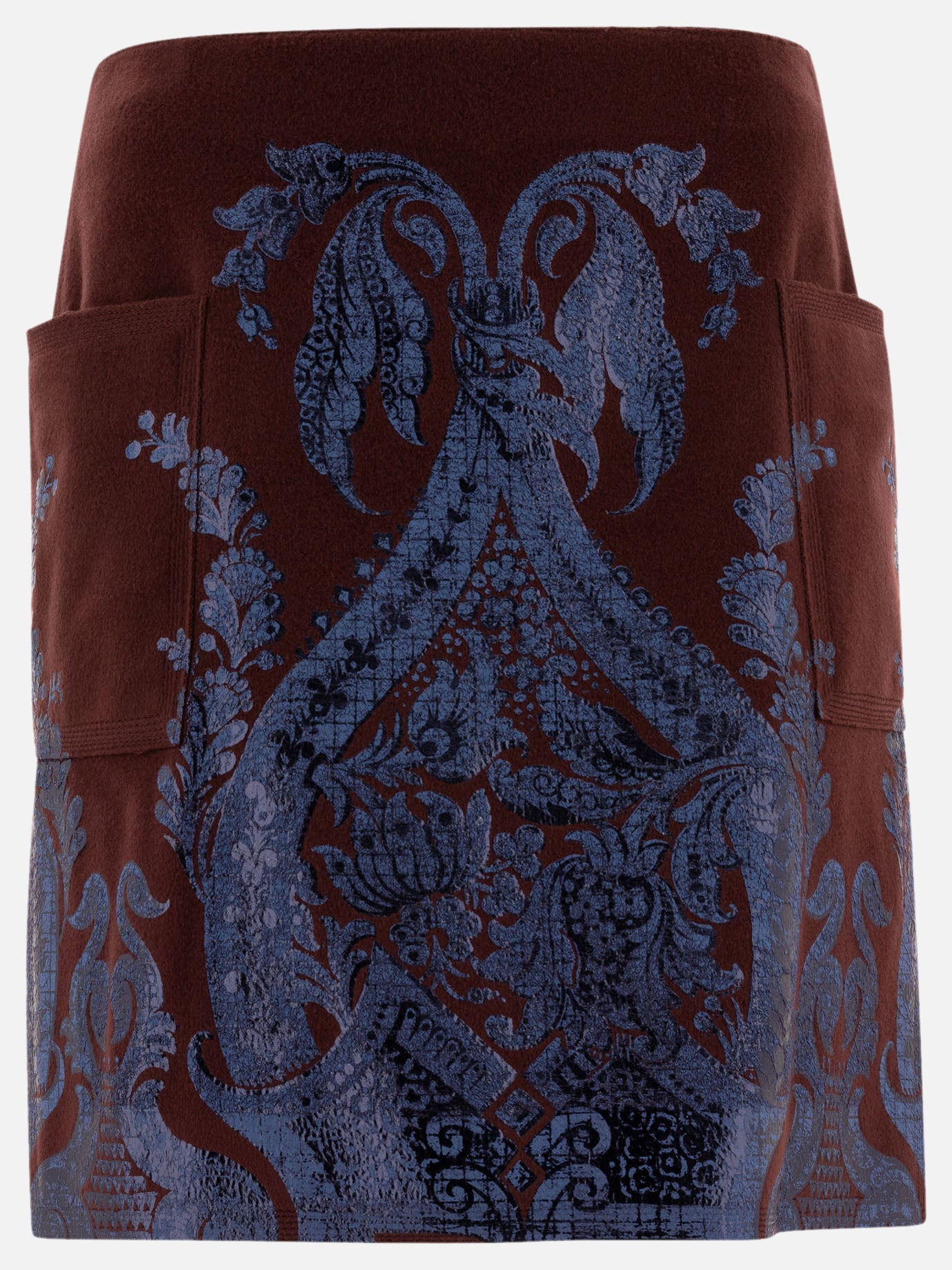 Etro Mini skirt with metallic print Bordeaux