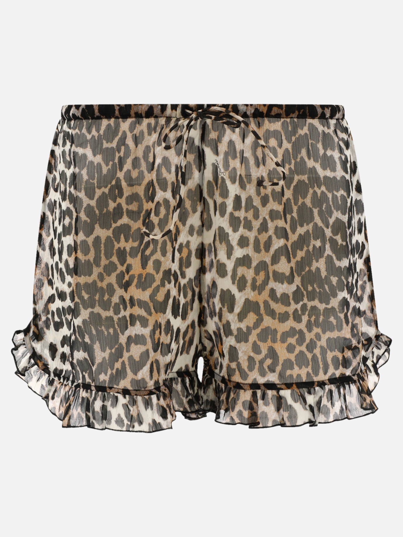 Ganni Animalier shorts Brown