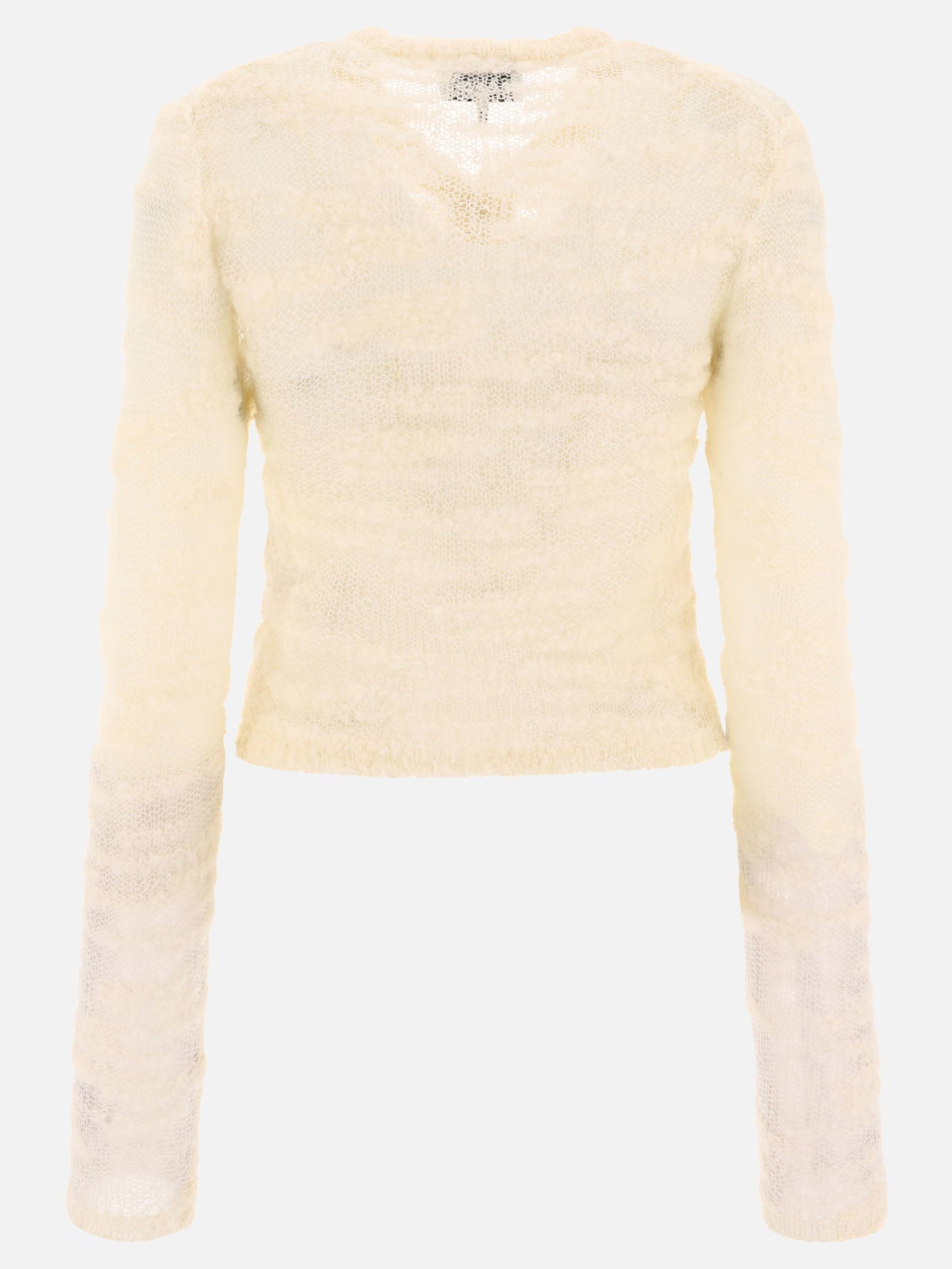 Ganni Alpaca and mohair boucle cardigan White