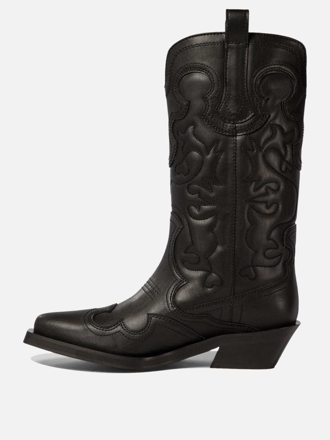 Ganni Western ankle boots Black