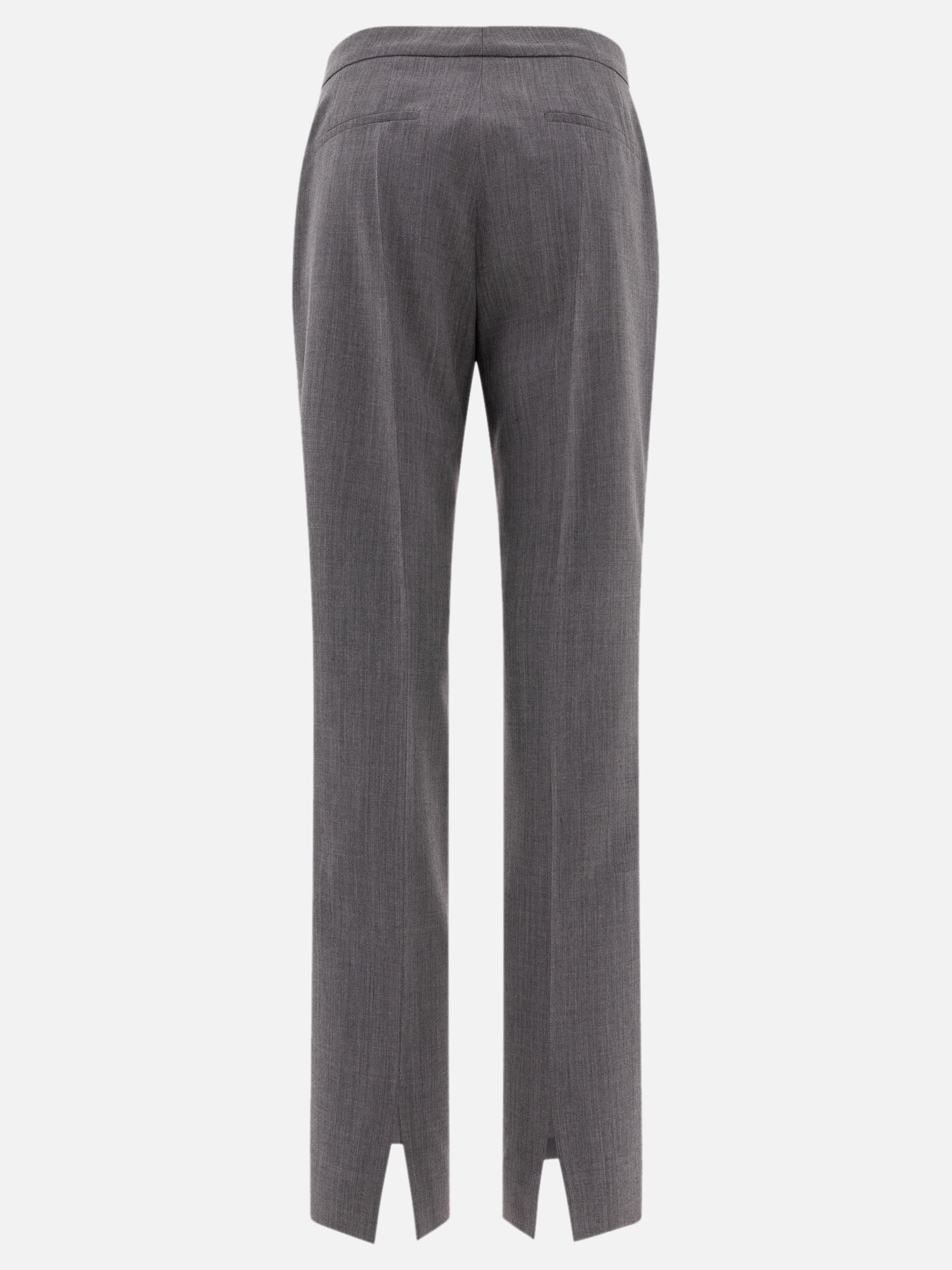 Tailored trousers with centre-back slit