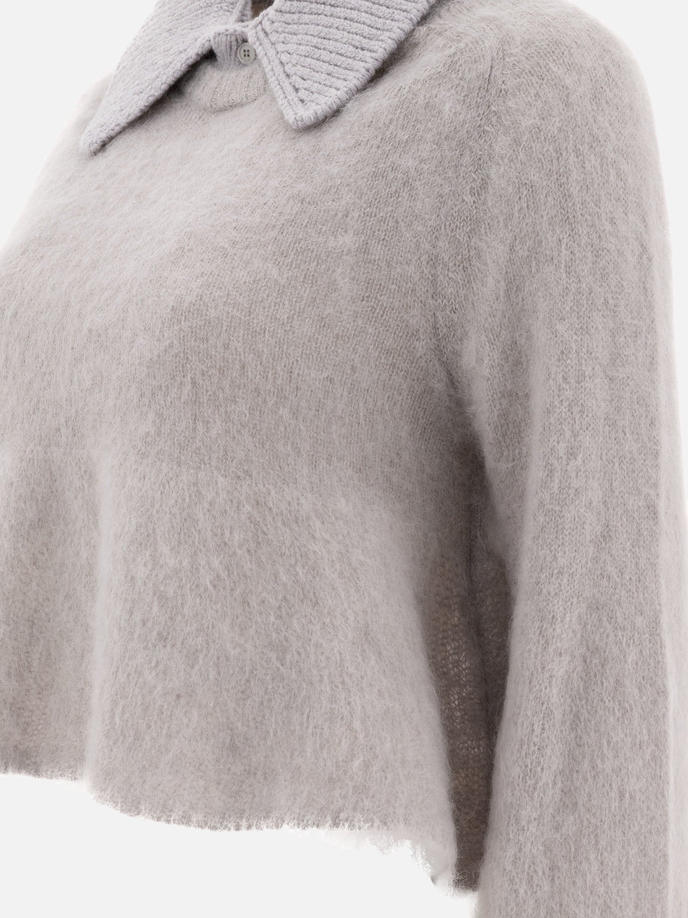 Loewe Mohair-blend polo sweater Grey