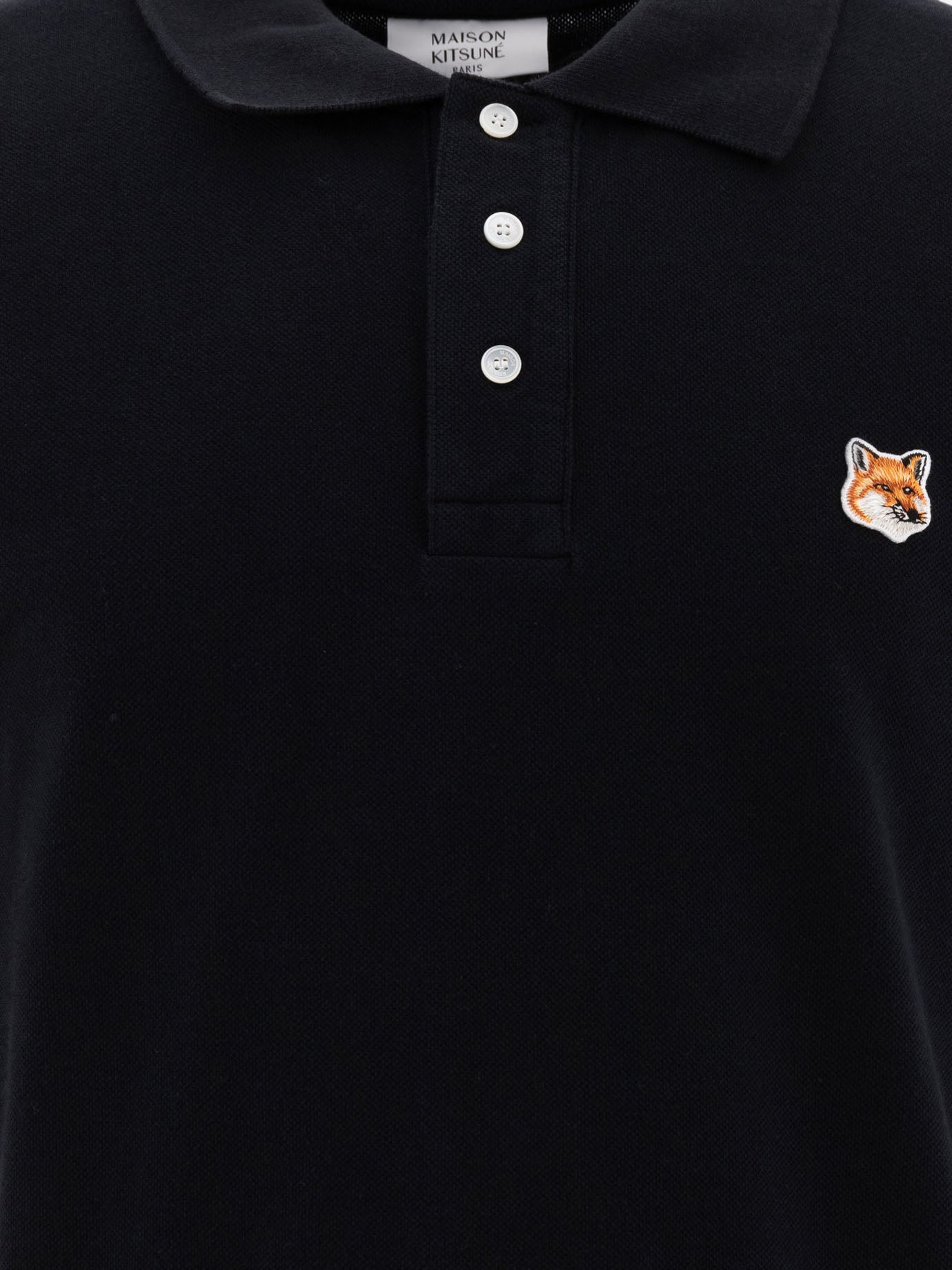 Maison Kitsuné "Fox Head" polo shirt Black