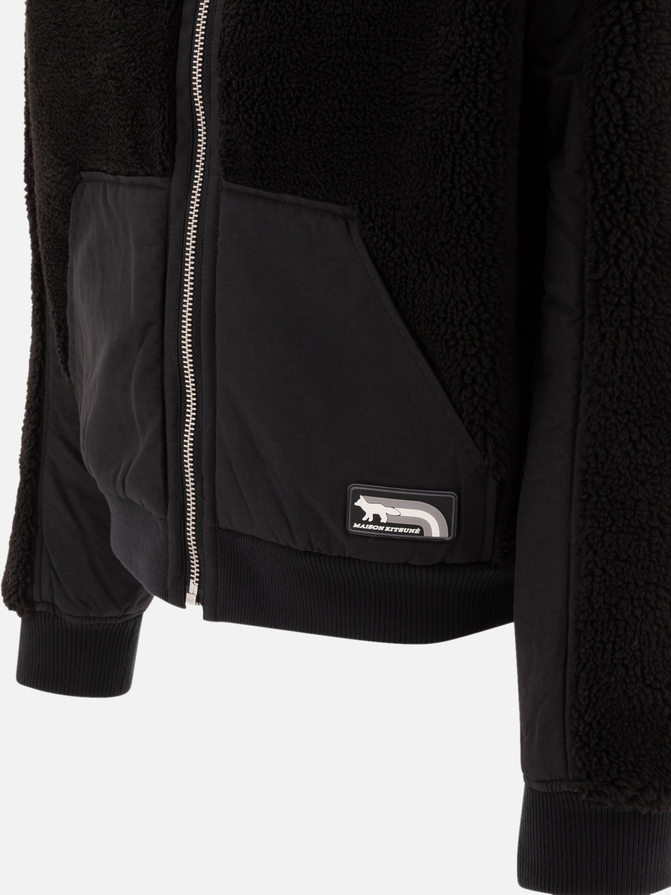 Maison Kitsuné "Flash Fox" fleece jacket Black